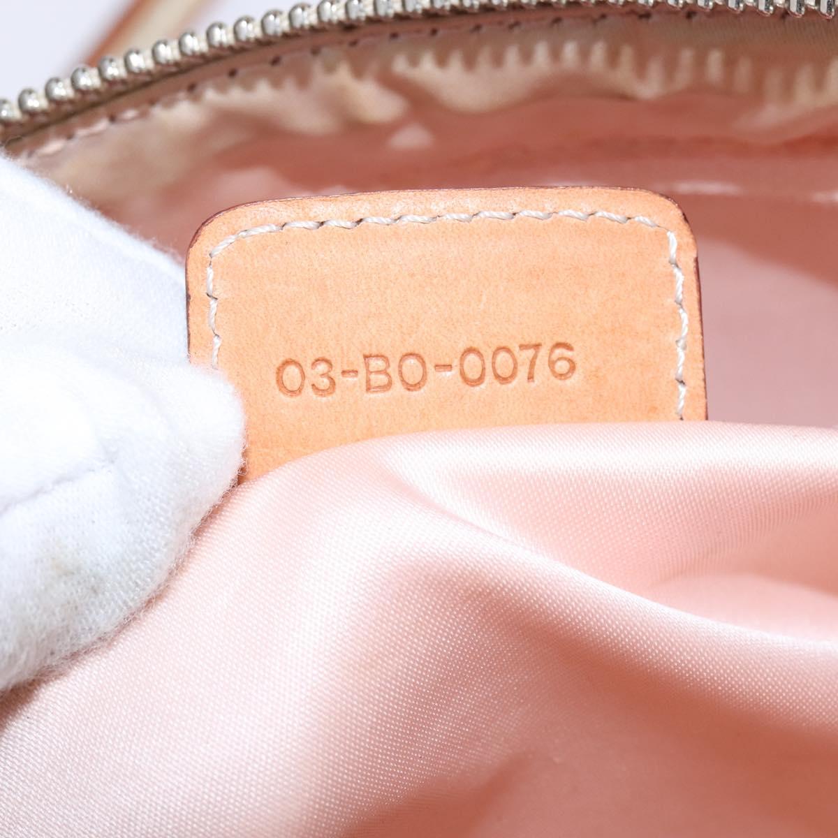Christian Dior Trotter Canvas Romantic Shoulder Bag PVC Beige Silver Auth 145325A