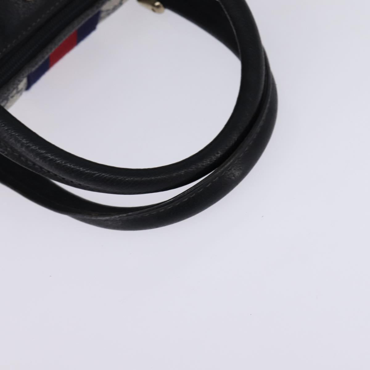 GUCCI GG Supreme Sherry Line Boston Bag PVC Navy Gold 40 3841 Auth 145327