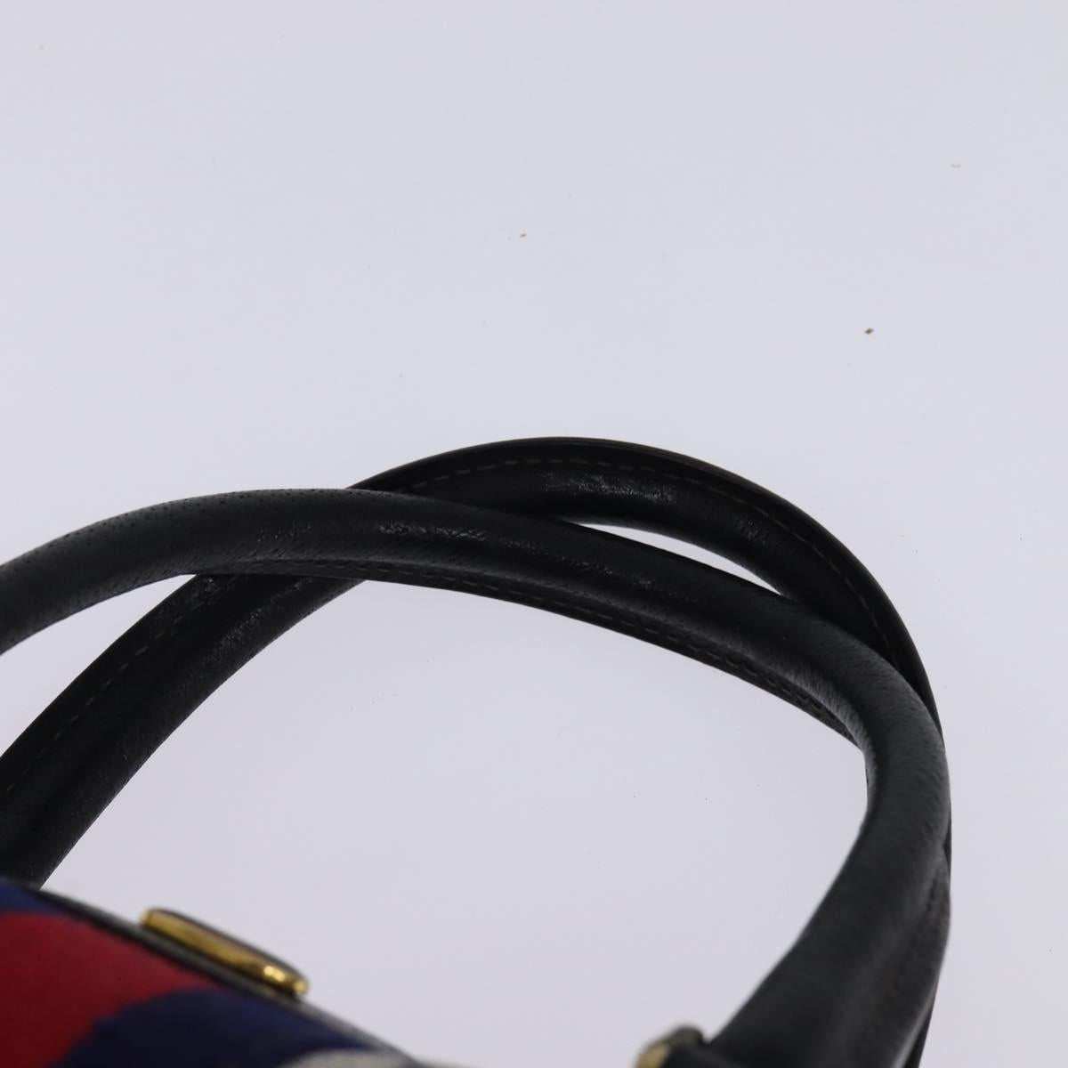 GUCCI GG Supreme Sherry Line Boston Bag PVC Navy Gold 40 3841 Auth 145327