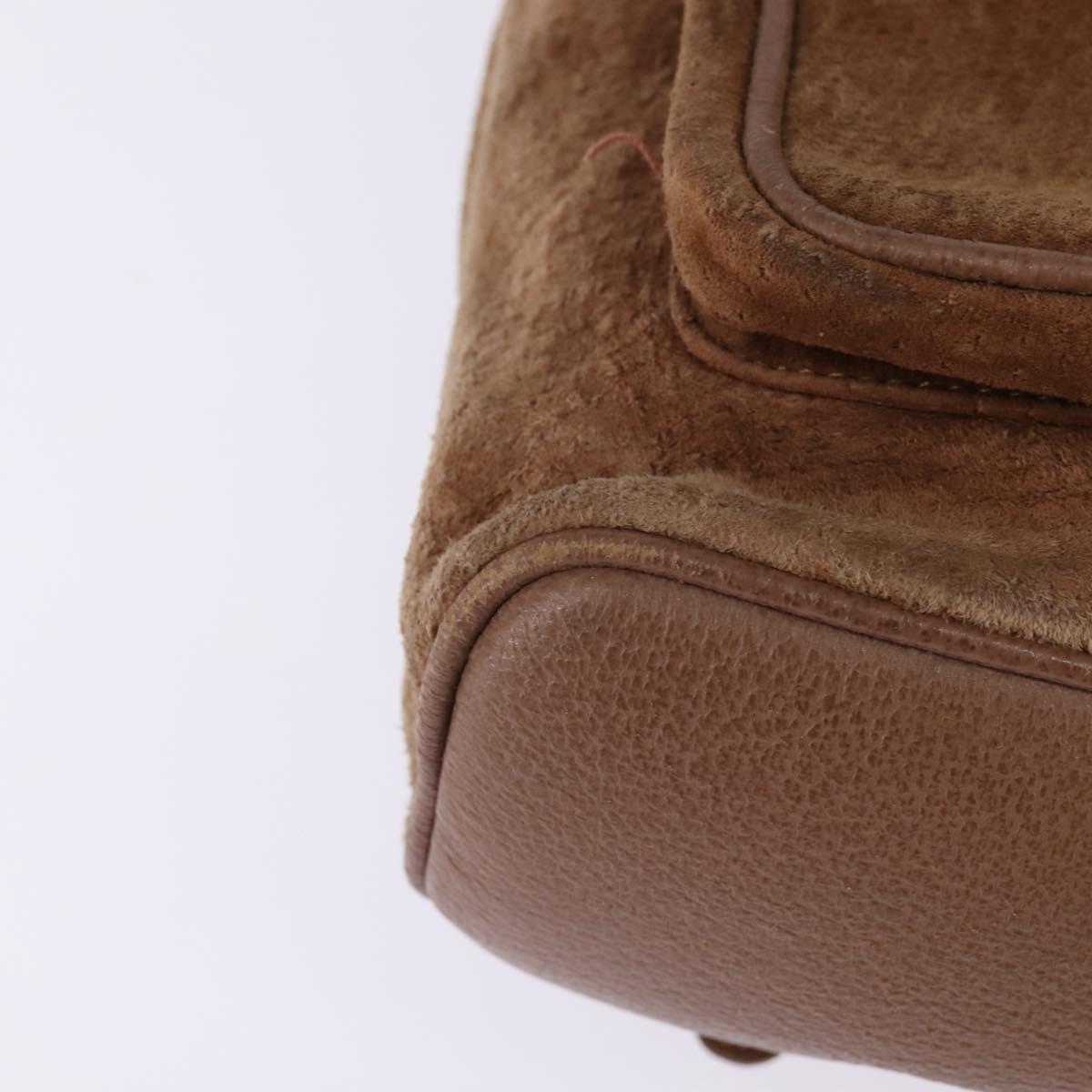 GUCCI Bamboo Backpack Suede Brown Gold 003 2058 0016 Auth 145329