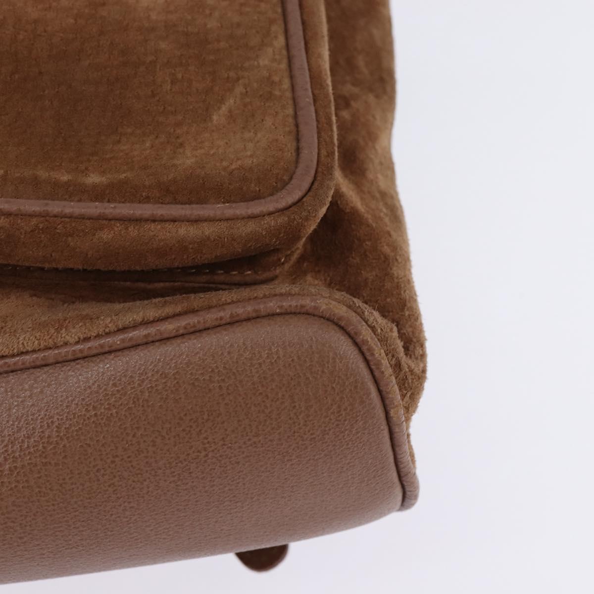 GUCCI Bamboo Backpack Suede Brown Gold 003 2058 0016 Auth 145329