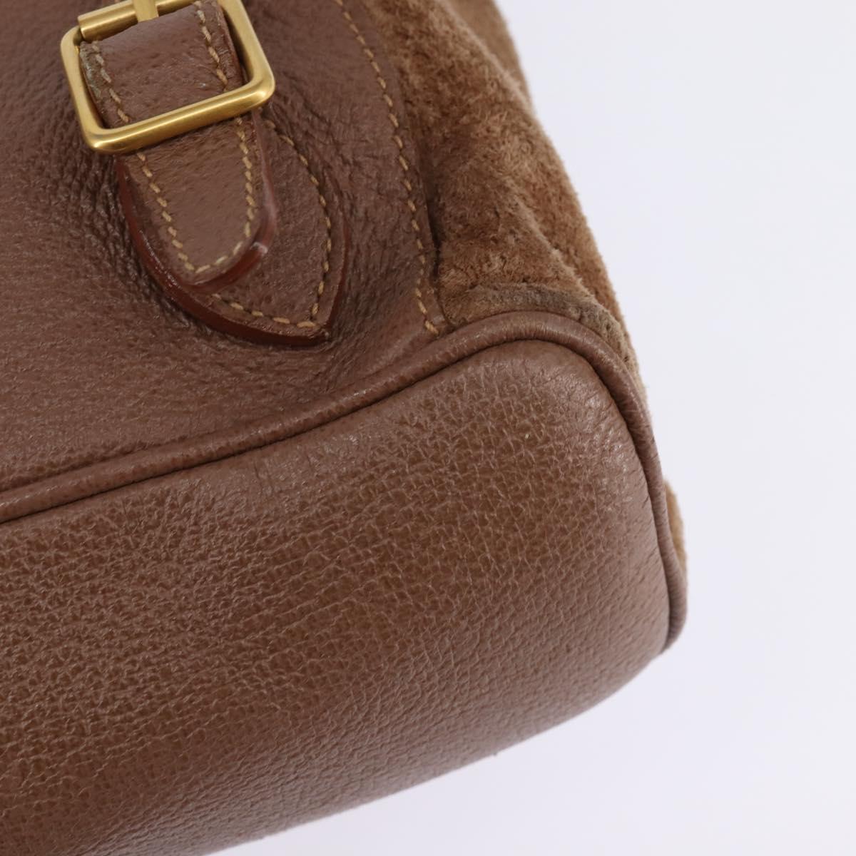 GUCCI Bamboo Backpack Suede Brown Gold 003 2058 0016 Auth 145329