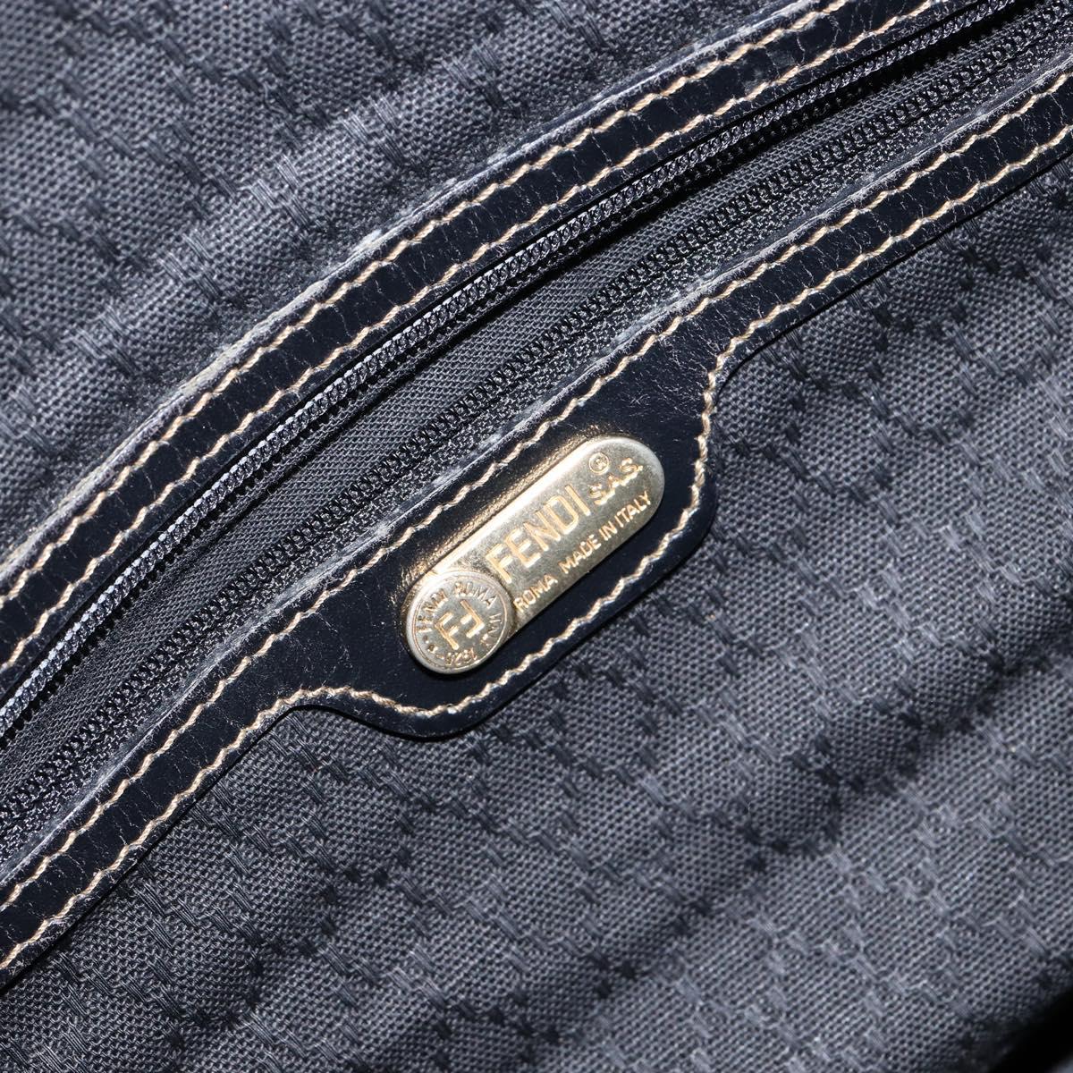 FENDI Zucca Canvas Boston Bag PVC Black Brown Auth 145332