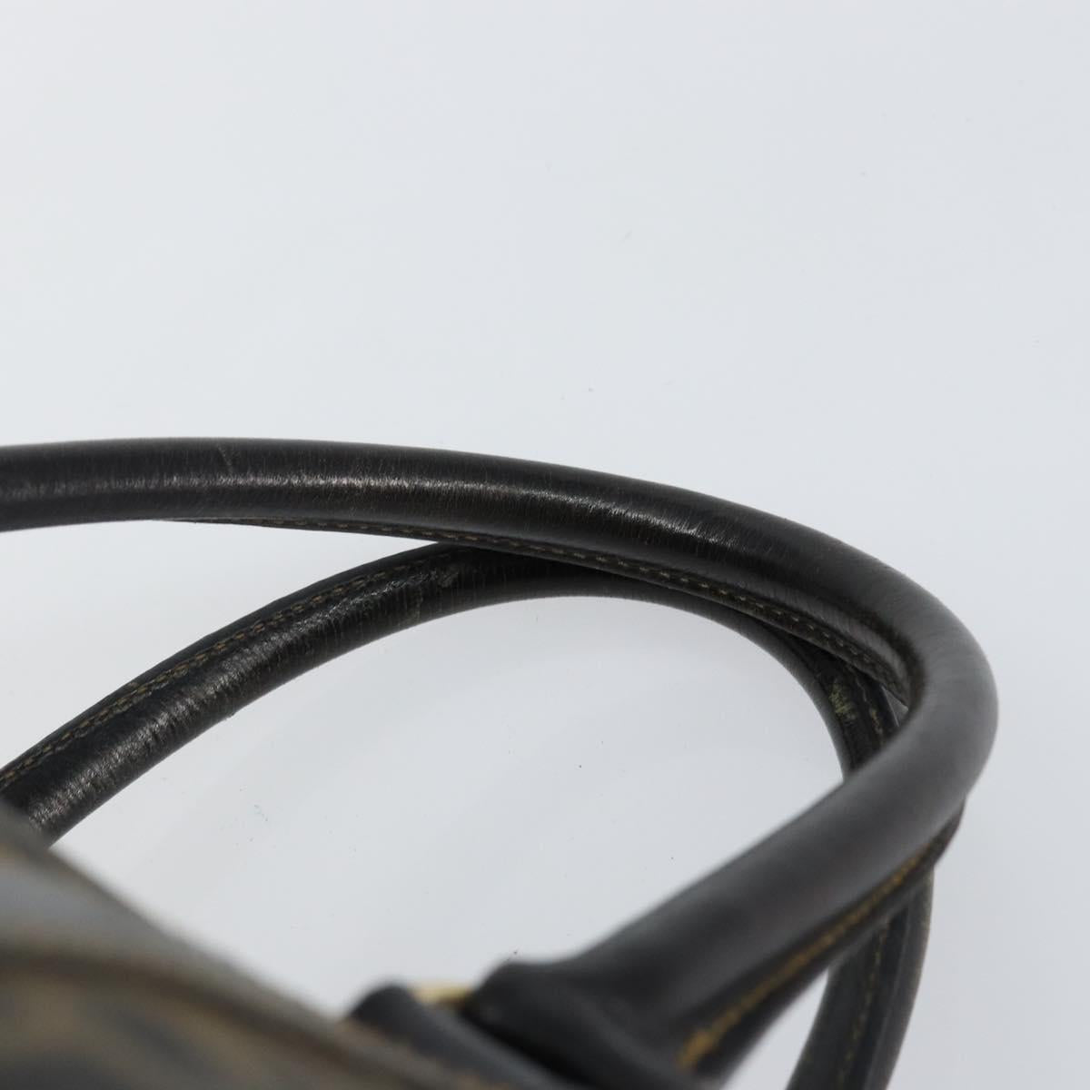 FENDI Zucca Canvas Boston Bag PVC Black Brown Auth 145332