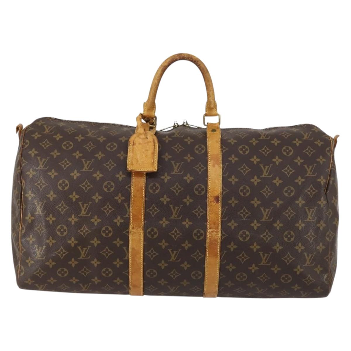 LOUIS VUITTON Monogram Keepall Bandouliere 55 Boston Bag M41414 LV Auth 145334