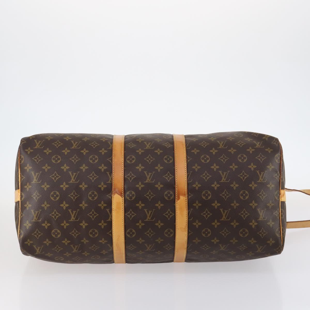LOUIS VUITTON Monogram Keepall Bandouliere 55 Boston Bag M41414 LV Auth 145335