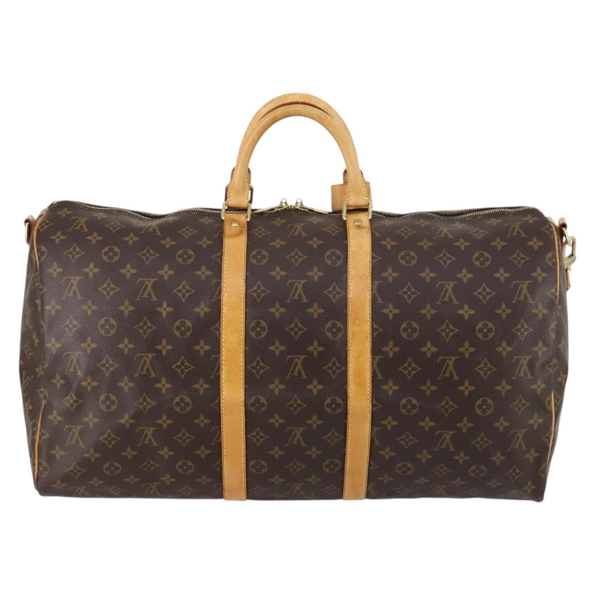 LOUIS VUITTON Monogram Keepall Bandouliere 55 Boston Bag M41414 LV Auth 145335
