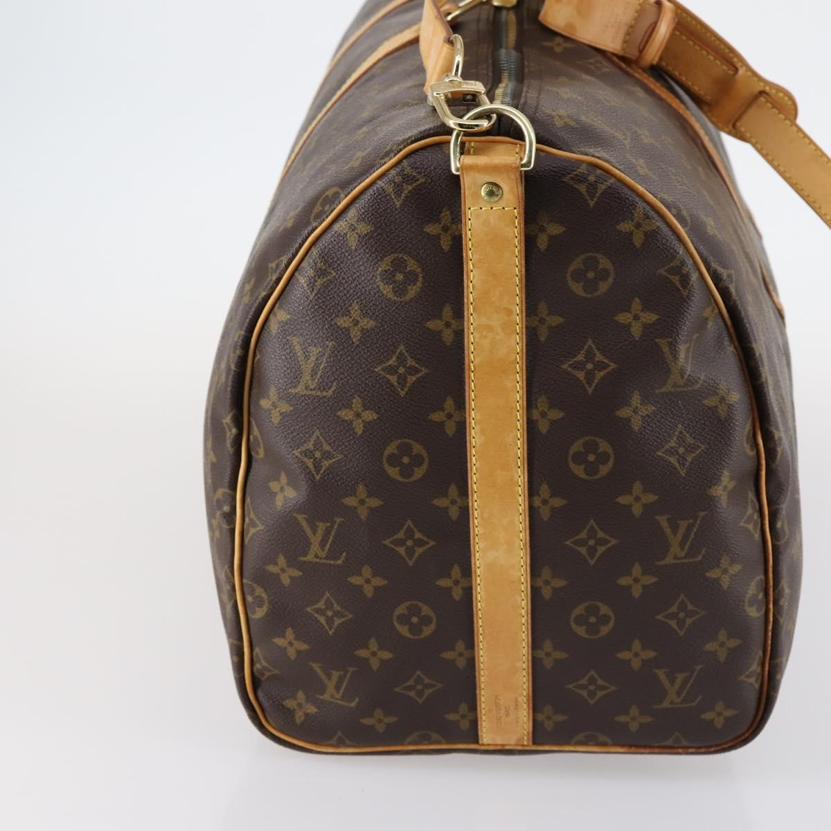 LOUIS VUITTON Monogram Keepall Bandouliere 55 Boston Bag M41414 LV Auth 145335