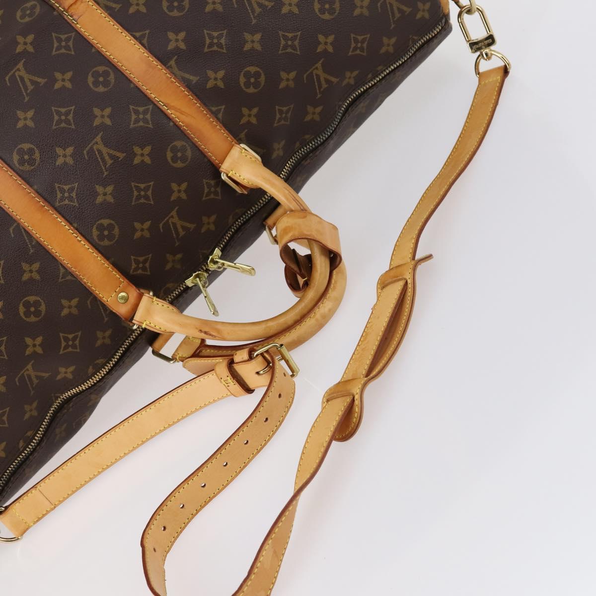 LOUIS VUITTON Monogram Keepall Bandouliere 55 Boston Bag M41414 LV Auth 145335