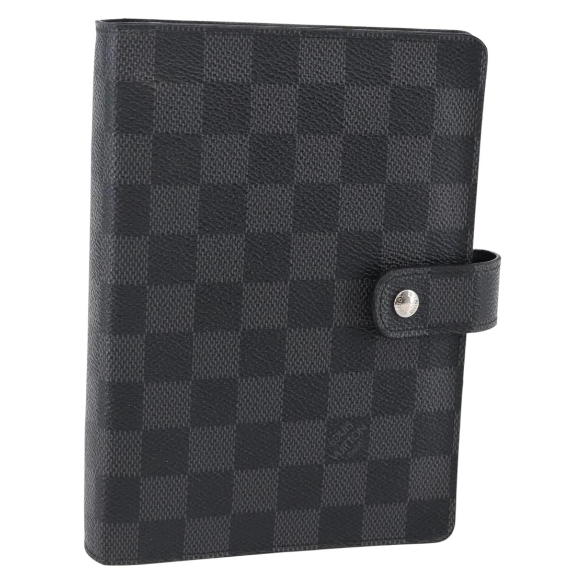 LOUIS VUITTON Damier Graphite Agenda MM Day Planner Cover R20242 LV Auth 145348