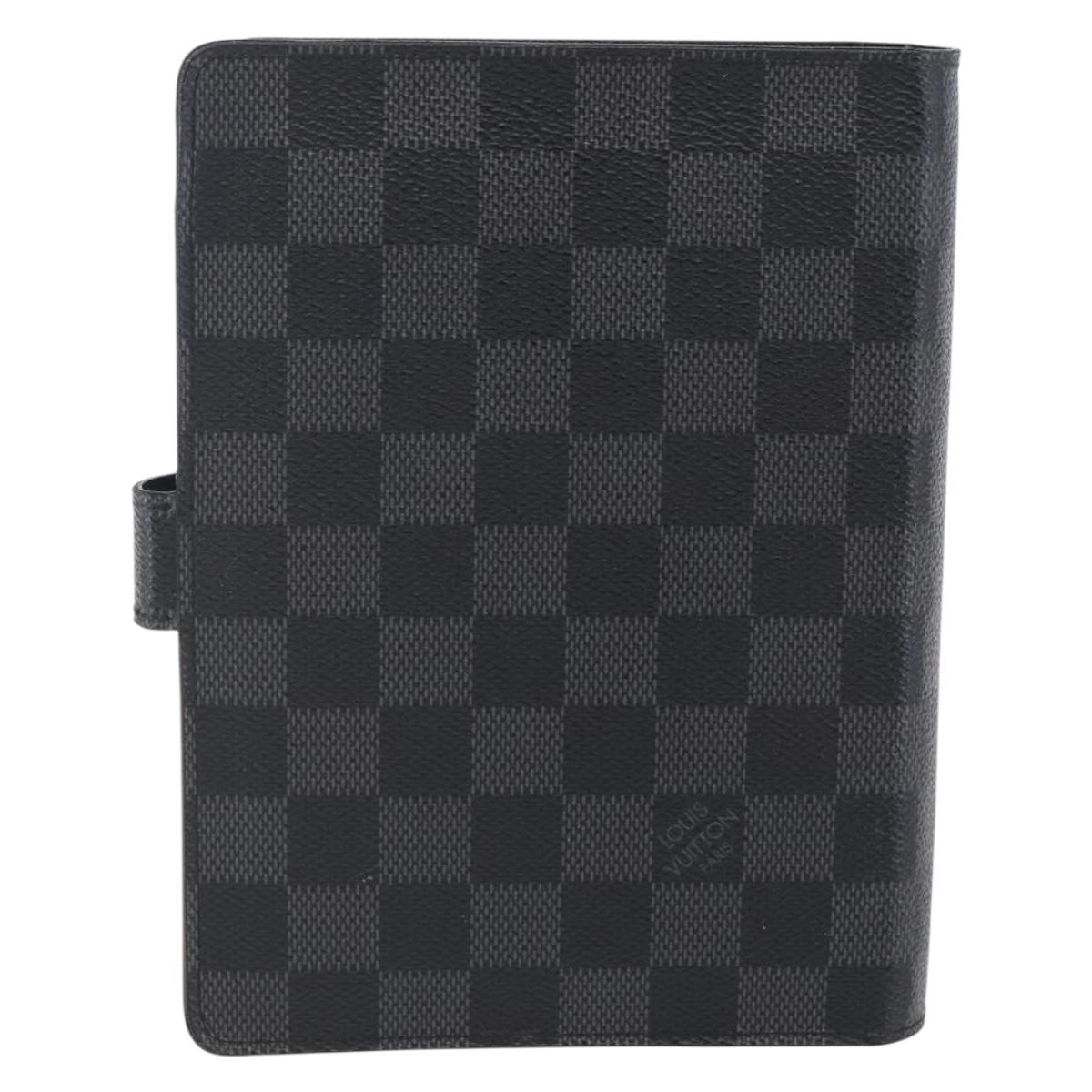 LOUIS VUITTON Damier Graphite Agenda MM Day Planner Cover R20242 LV Auth 145348