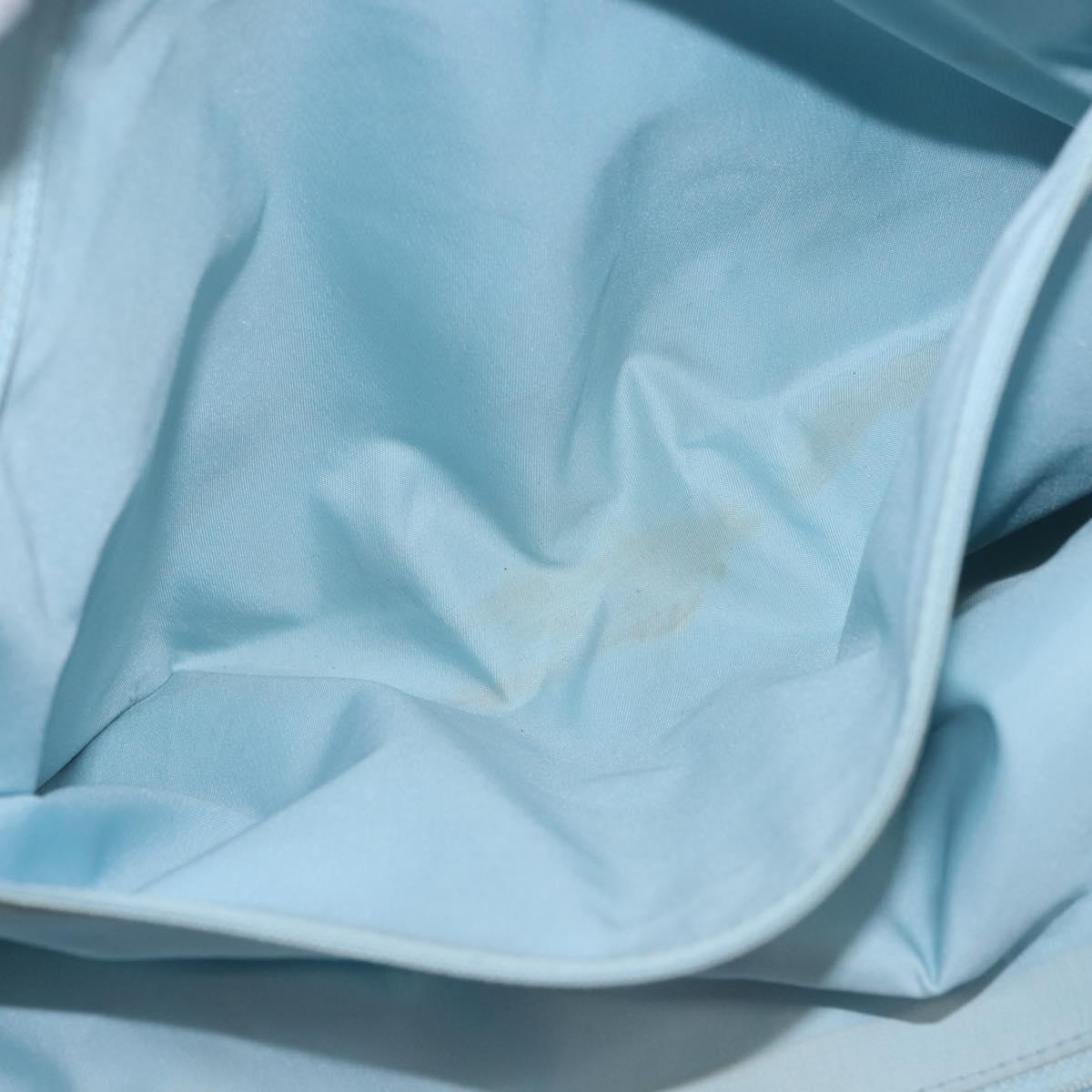 CHANEL New Travel Line Tote Bag Nylon Light Blue Silver CC Auth 145352