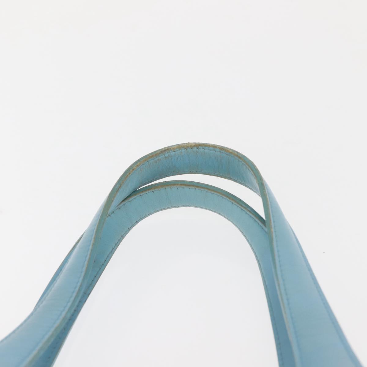 CHANEL New Travel Line Tote Bag Nylon Light Blue Silver CC Auth 145352