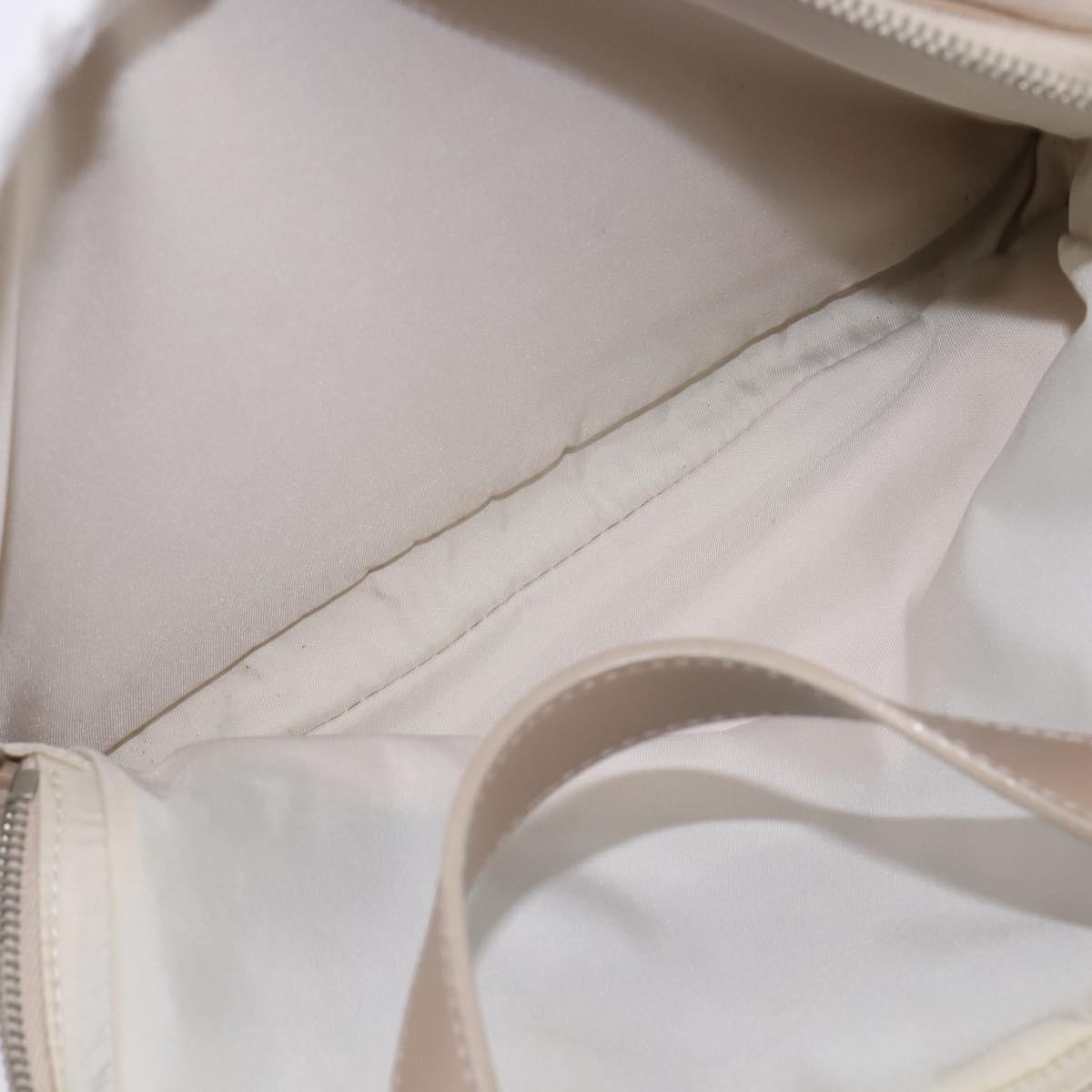 CHANEL New Travel Line Hand Bag Nylon 2way Beige Silver CC Auth 145353