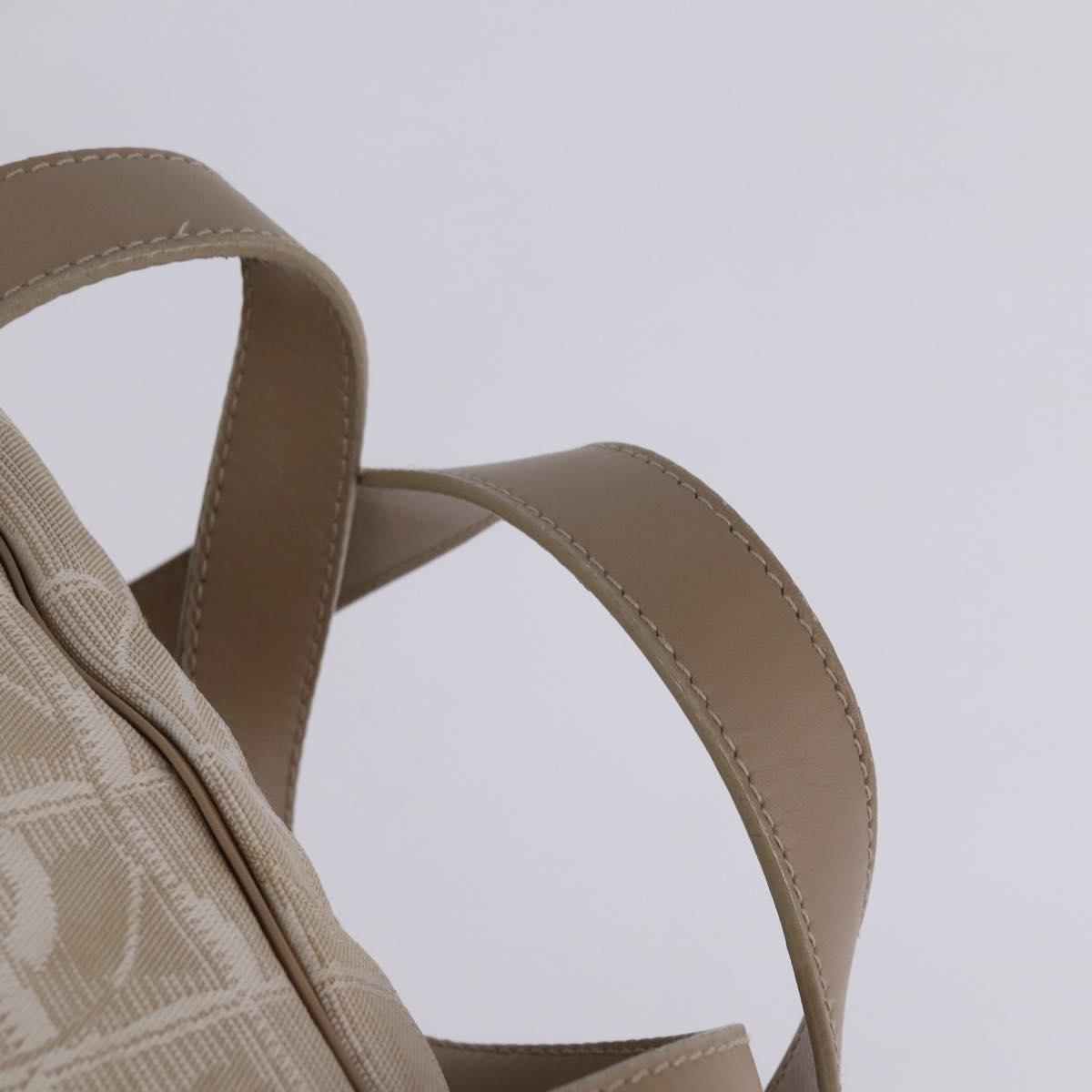 CHANEL New Travel Line Hand Bag Nylon 2way Beige Silver CC Auth 145353