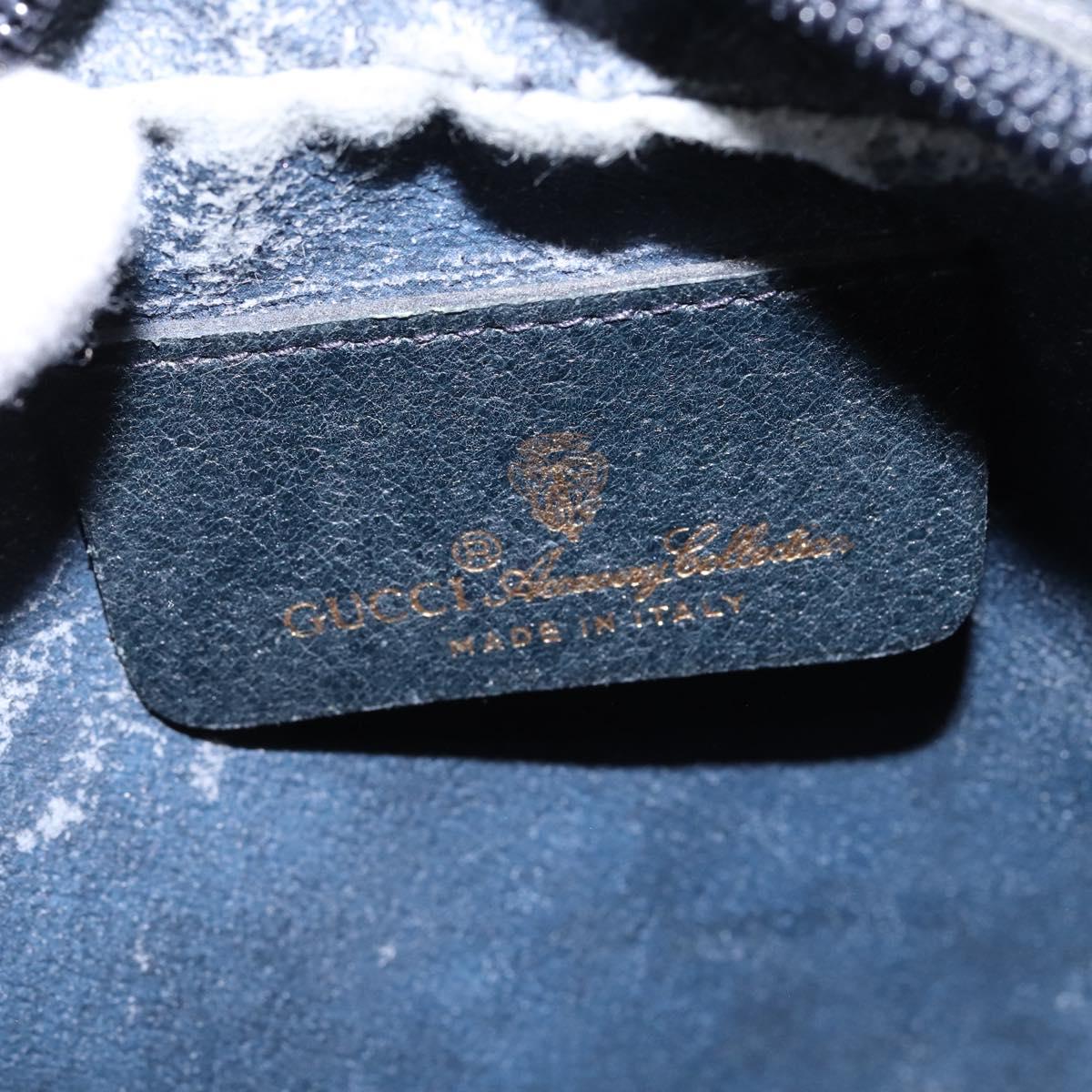 GUCCI GG Supreme Sherry Line Shoulder Bag PVC Navy Gold 89 02 066 Auth 145357