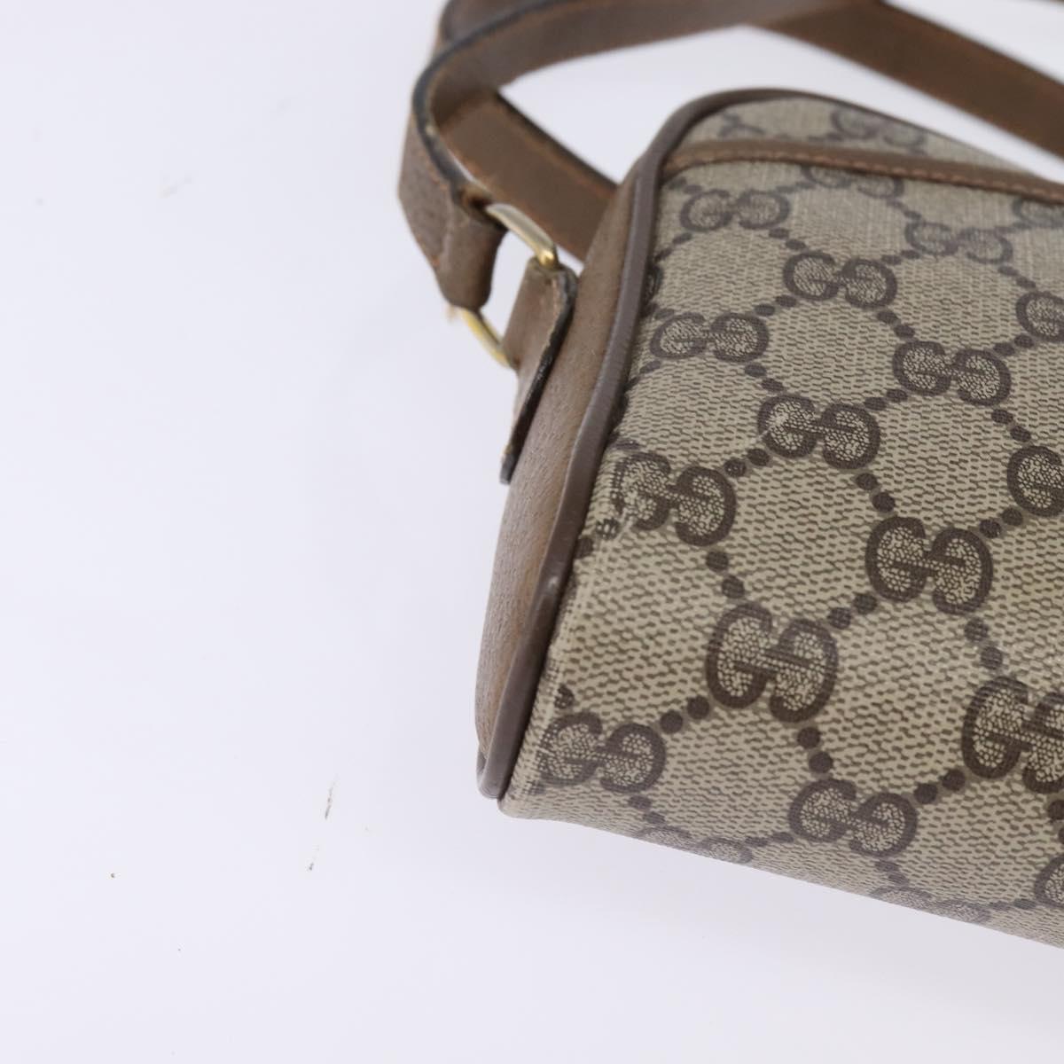 GUCCI GG Supreme Web Sherry Line Bag PVC Beige Gold 89 02 055 Auth 145358