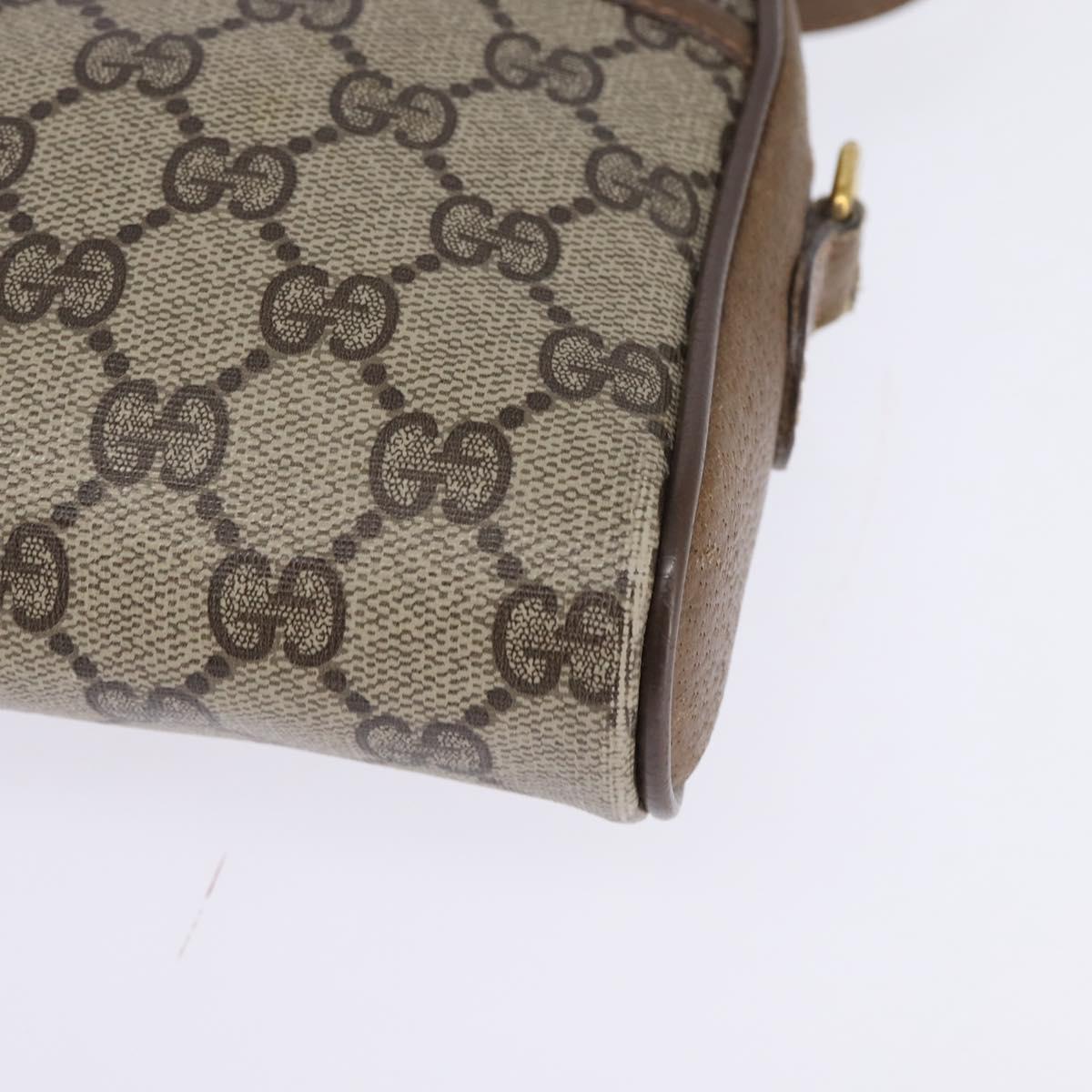 GUCCI GG Supreme Web Sherry Line Bag PVC Beige Gold 89 02 055 Auth 145358