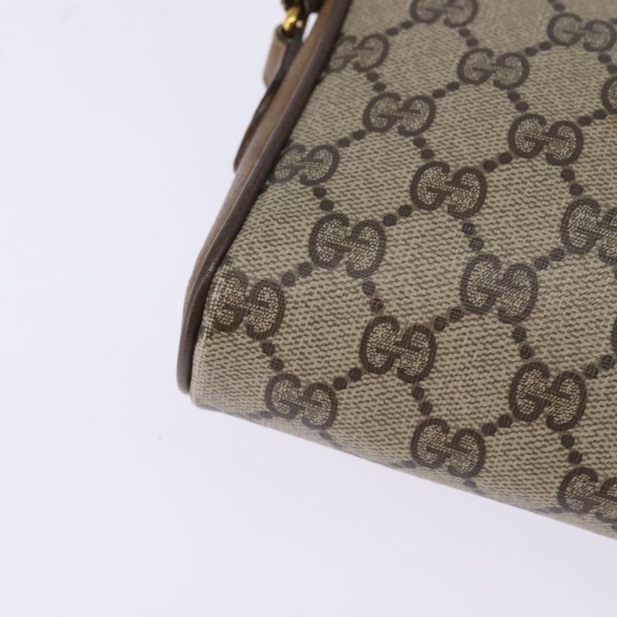 GUCCI GG Supreme Web Sherry Line Bag PVC Beige Gold 89 02 055 Auth 145358