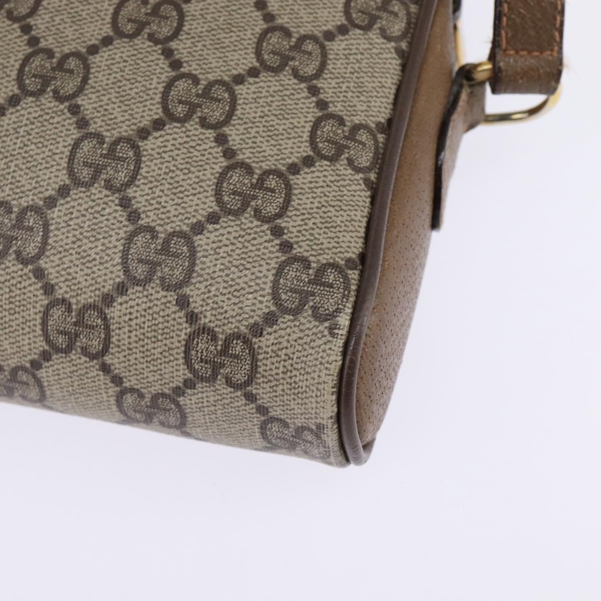 GUCCI GG Supreme Web Sherry Line Bag PVC Beige Gold 89 02 055 Auth 145358