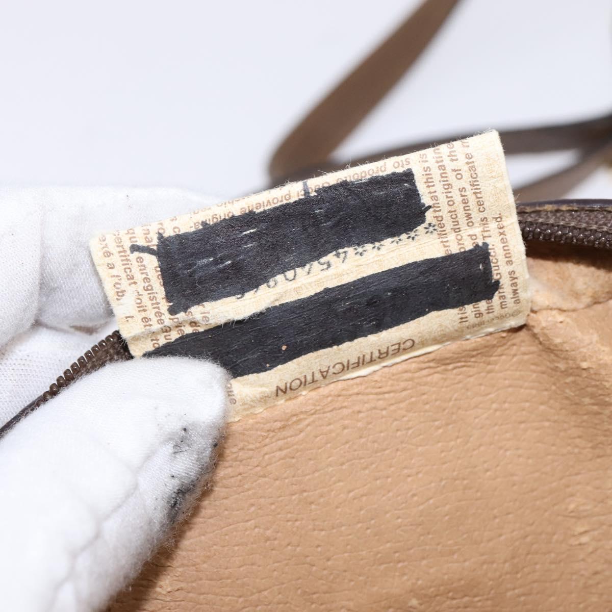 GUCCI GG Supreme Web Sherry Line Bag PVC Beige Gold 89 02 055 Auth 145358