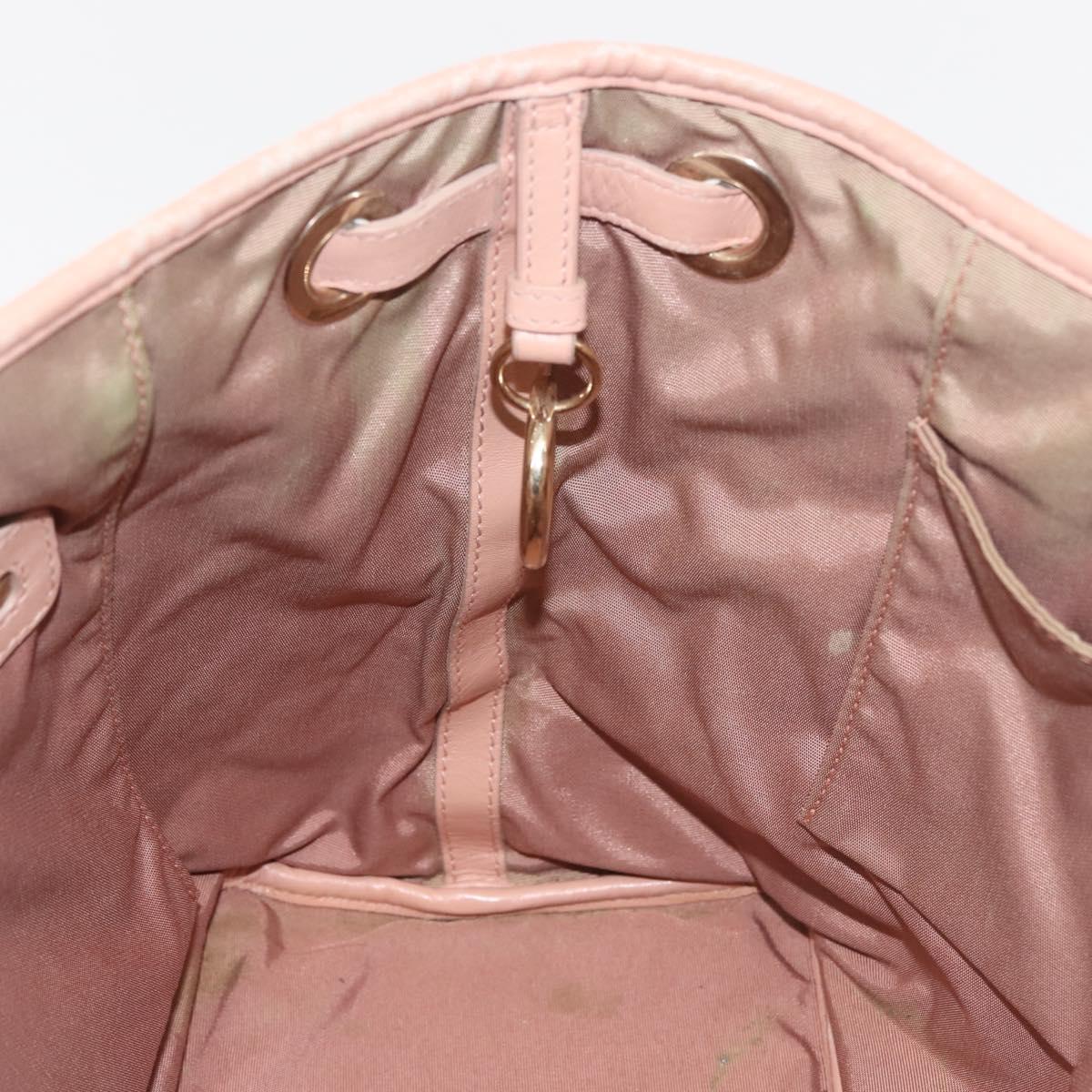 Christian Dior Canage Tote Bag Leather Pink Gold Auth 145360