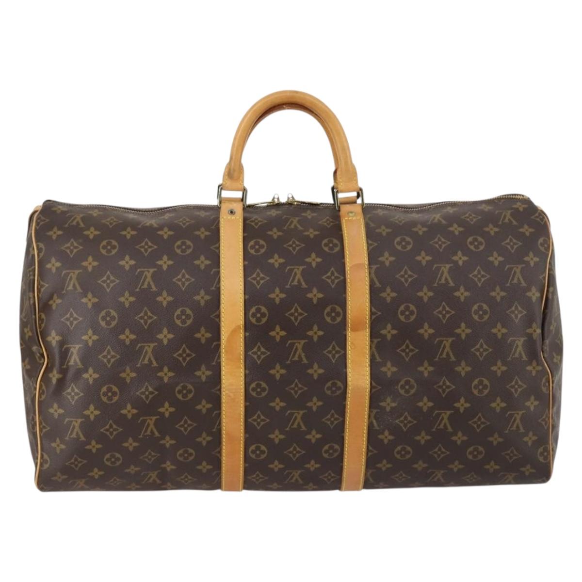 LOUIS VUITTON Monogram Keepall 55 Boston Bag M41424 LV Auth 145380