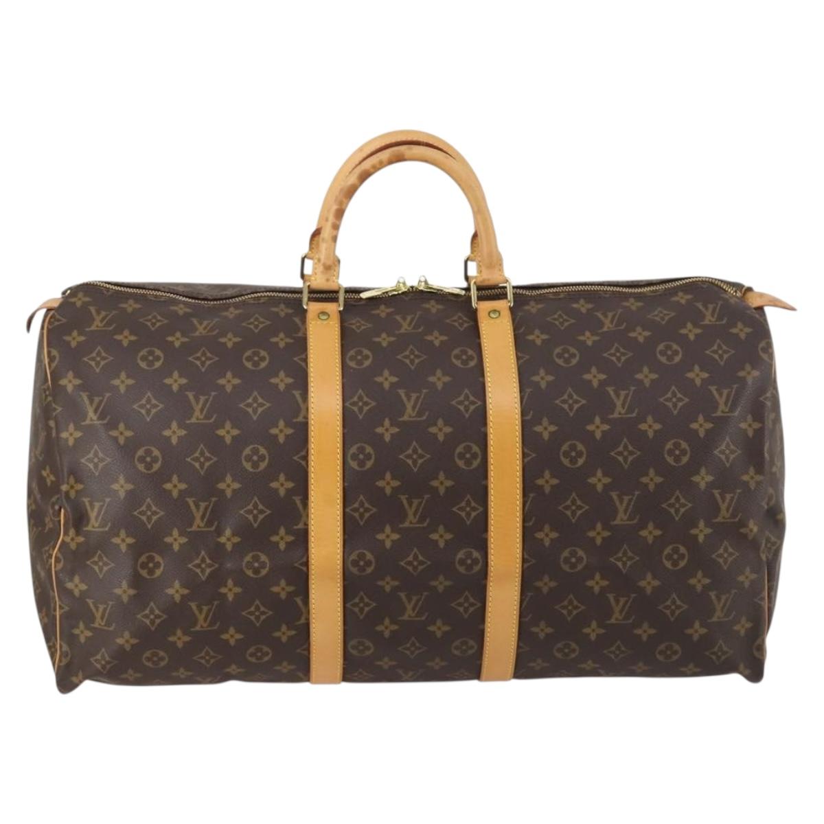 LOUIS VUITTON Monogram Keepall 55 Boston Bag M41424 LV Auth 145381