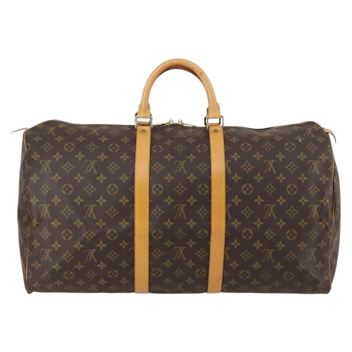 LOUIS VUITTON Monogram Keepall 55 Boston Bag M41424 LV Auth 145381