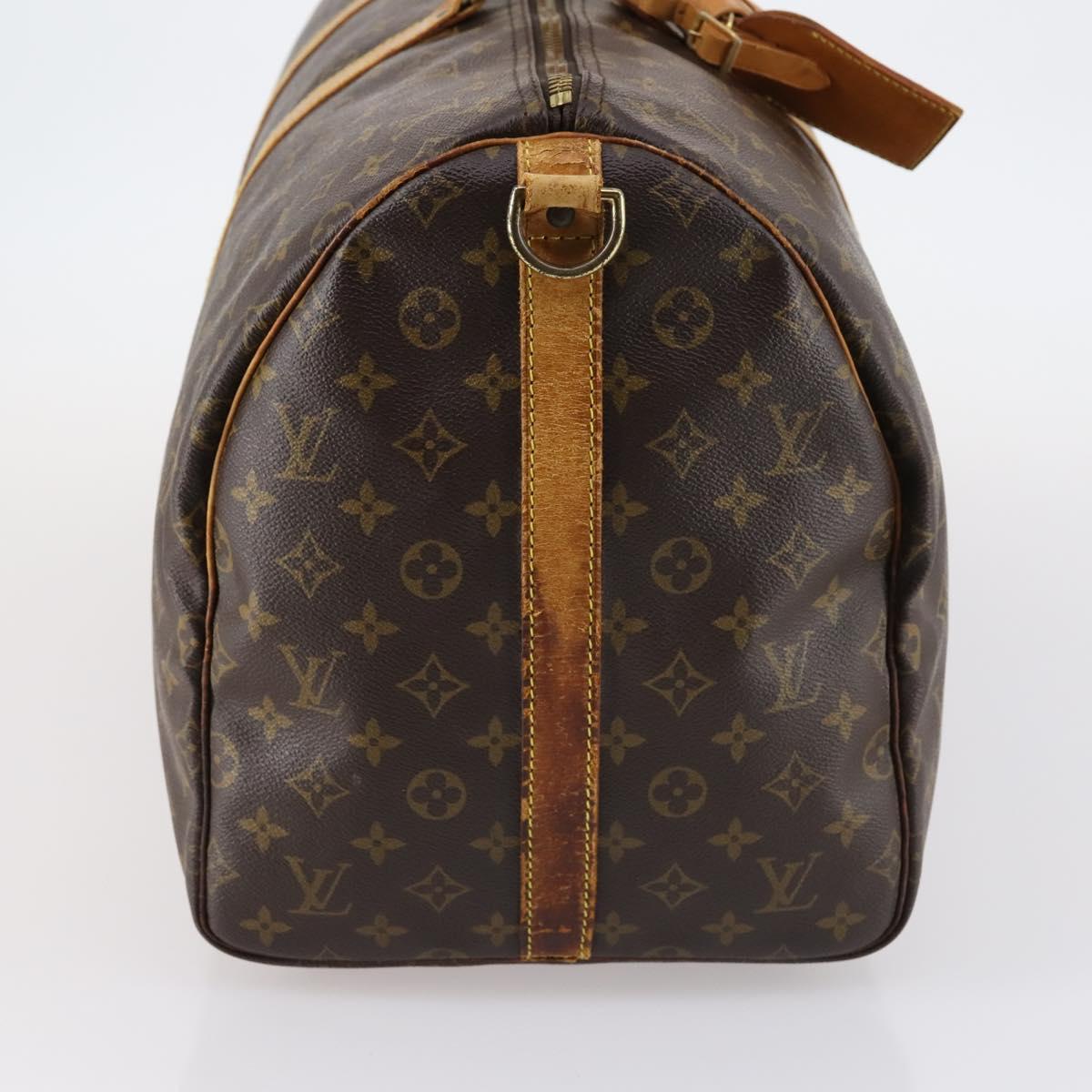 LOUIS VUITTON Monogram Keepall Bandouliere 55 Boston Bag M41414 LV Auth 145385