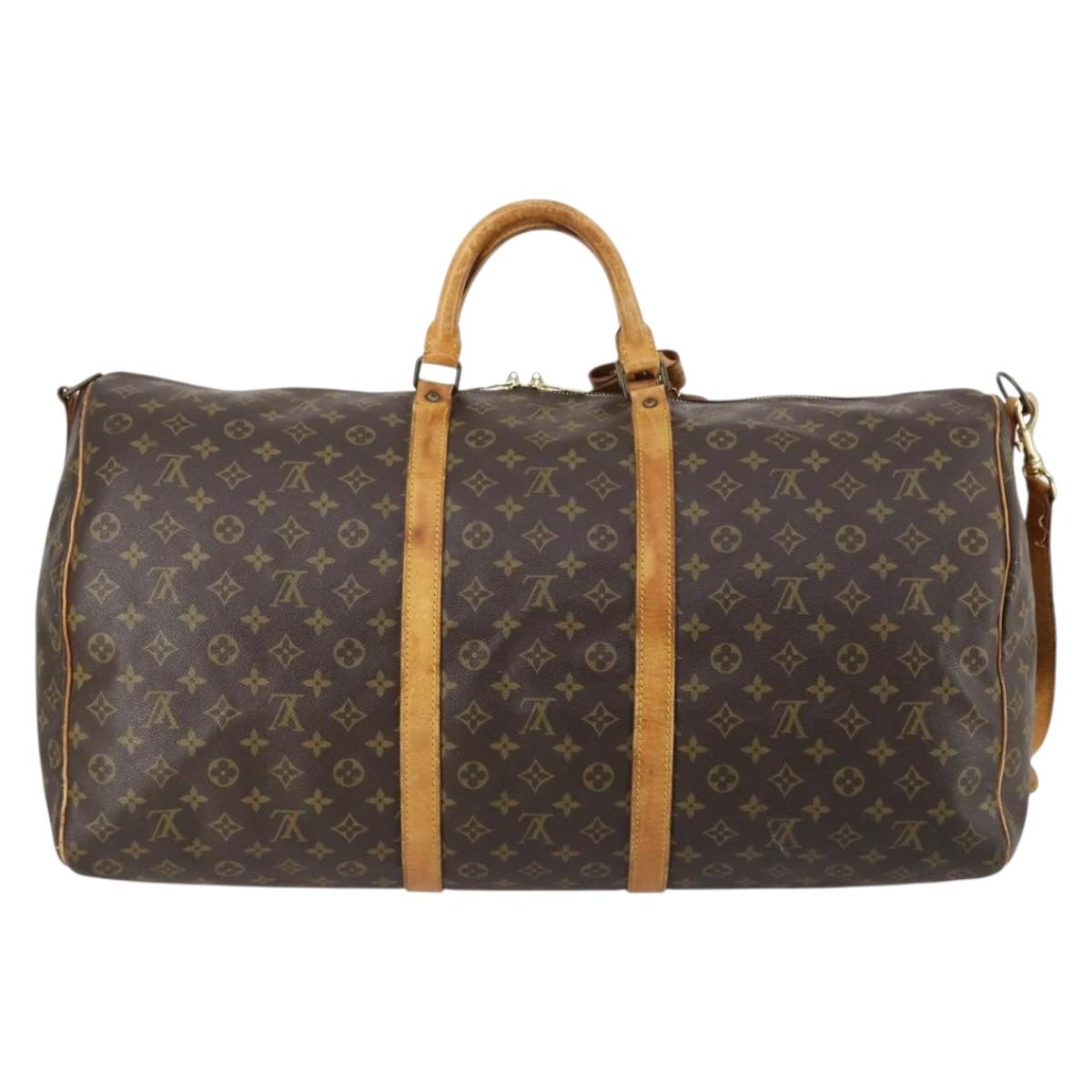 LOUIS VUITTON Monogram Keepall Bandouliere 60 Boston Bag M41412 LV Auth 145386