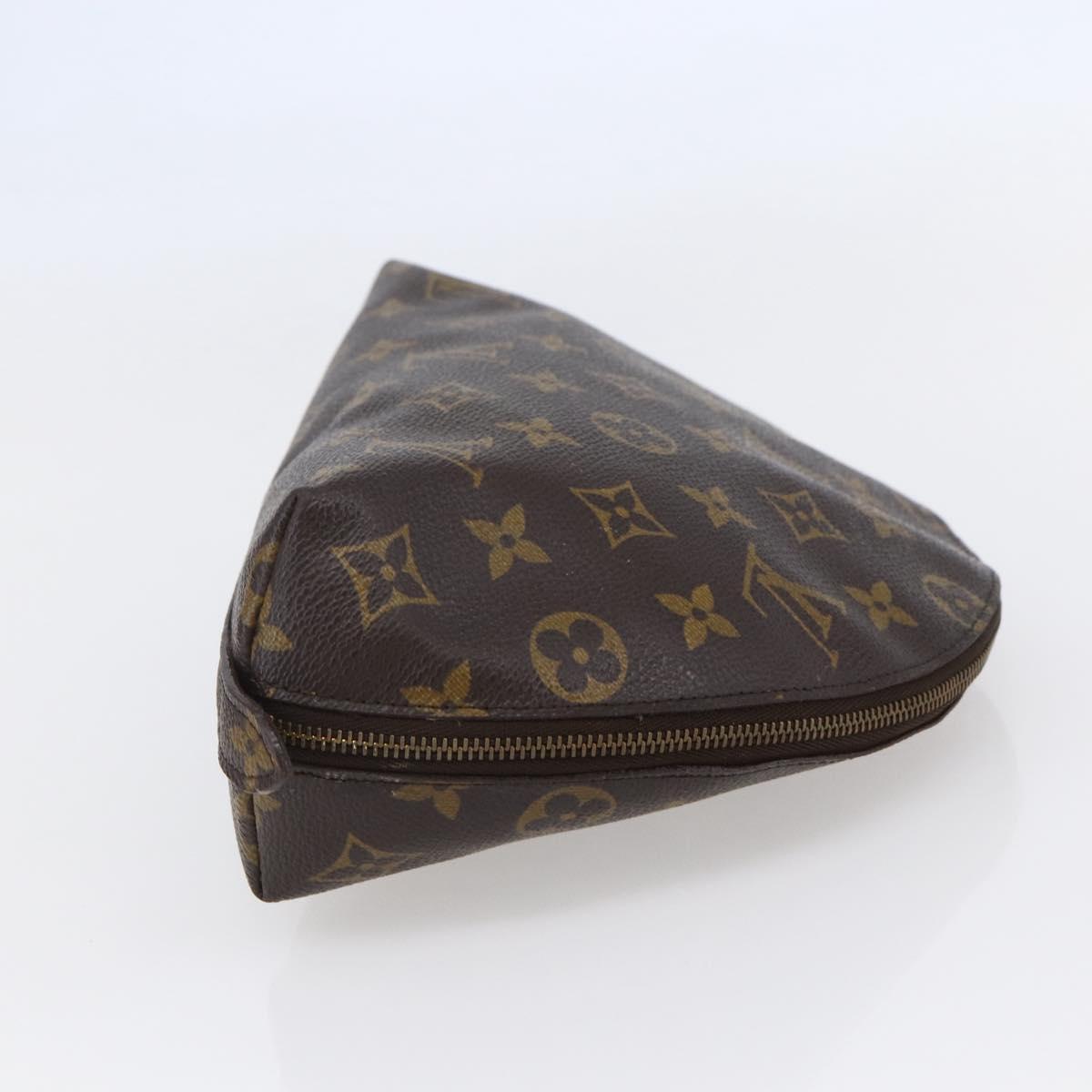 LOUIS VUITTON Monogram Trousse Demi Ronde Cosmetic Pouch M47520 LV Auth 145398