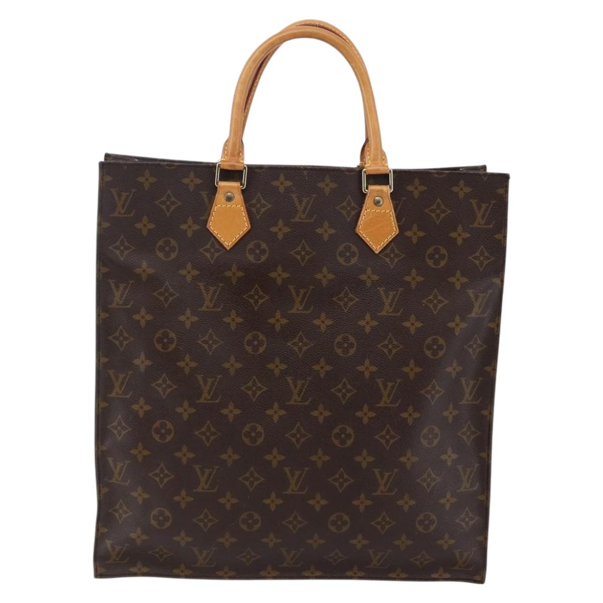 LOUIS VUITTON Monogram Sac Plat Hand Bag M51140 LV Auth 145403