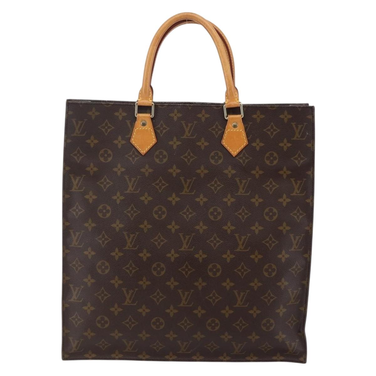 LOUIS VUITTON Monogram Sac Plat Hand Bag M51140 LV Auth 145403