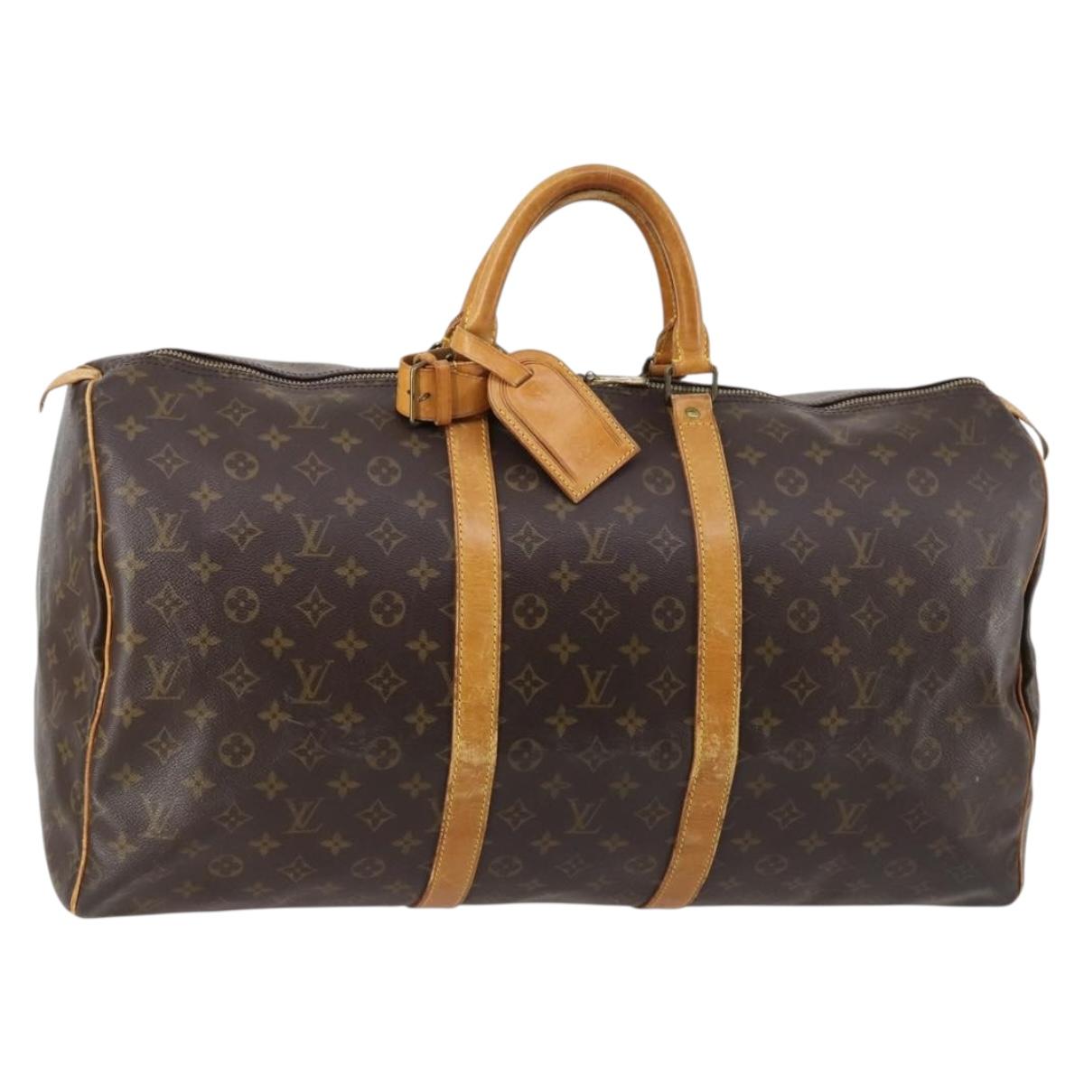 LOUIS VUITTON Monogram Keepall 55 Boston Bag M41424 LV Auth 145409