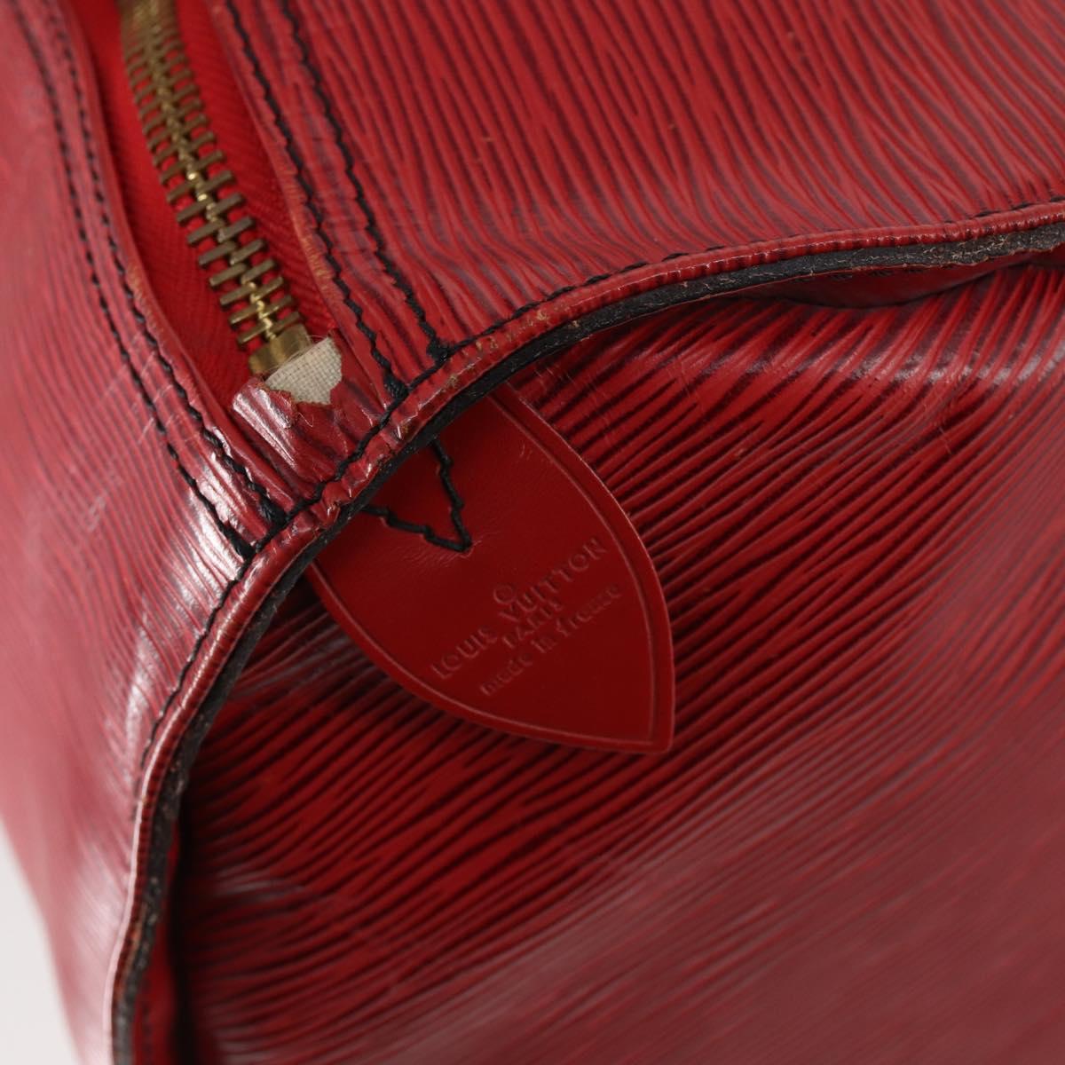 LOUIS VUITTON Epi Keepall 45 Boston Bag Red M42977 LV Auth 145436