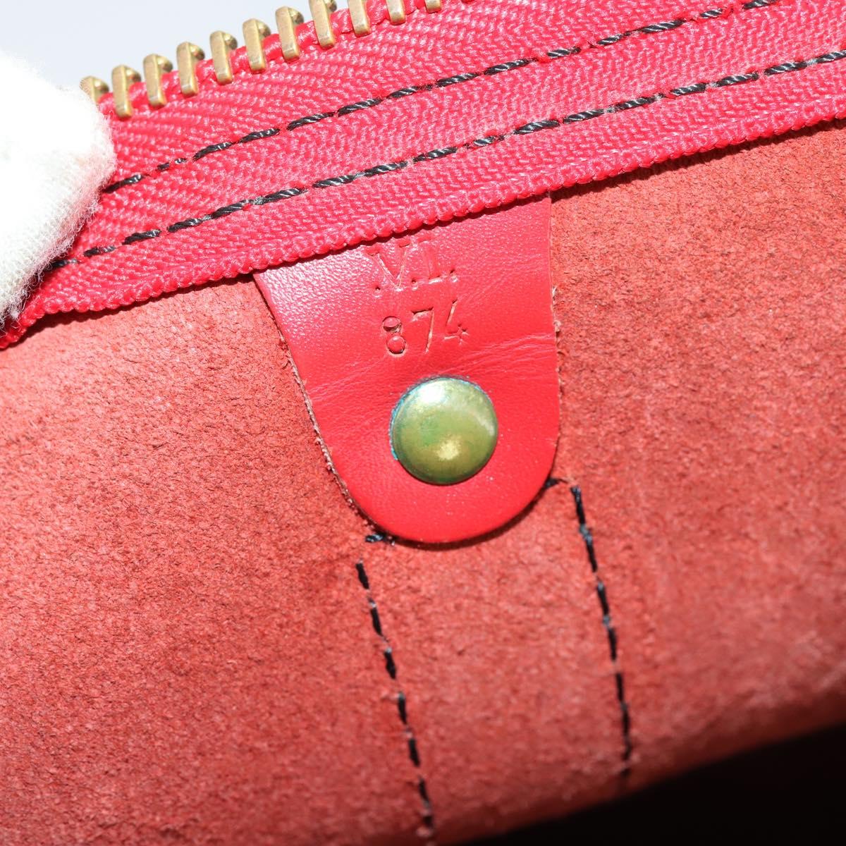 LOUIS VUITTON Epi Keepall 45 Boston Bag Red M42977 LV Auth 145436