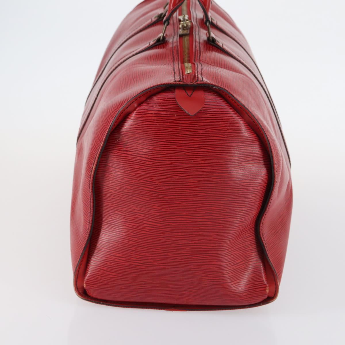 LOUIS VUITTON Epi Keepall 45 Boston Bag Red M42977 LV Auth 145436