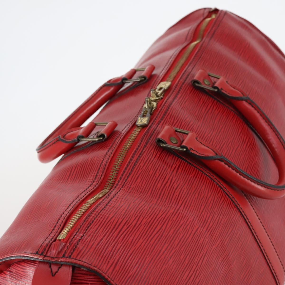 LOUIS VUITTON Epi Keepall 45 Boston Bag Red M42977 LV Auth 145436