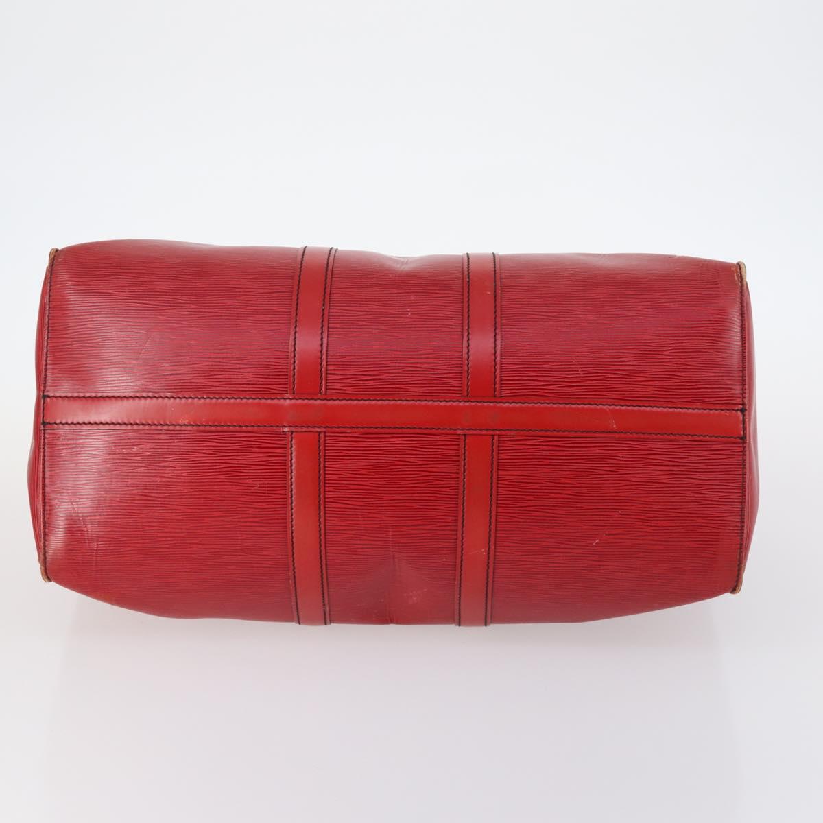 LOUIS VUITTON Epi Keepall 45 Boston Bag Red M42977 LV Auth 145436