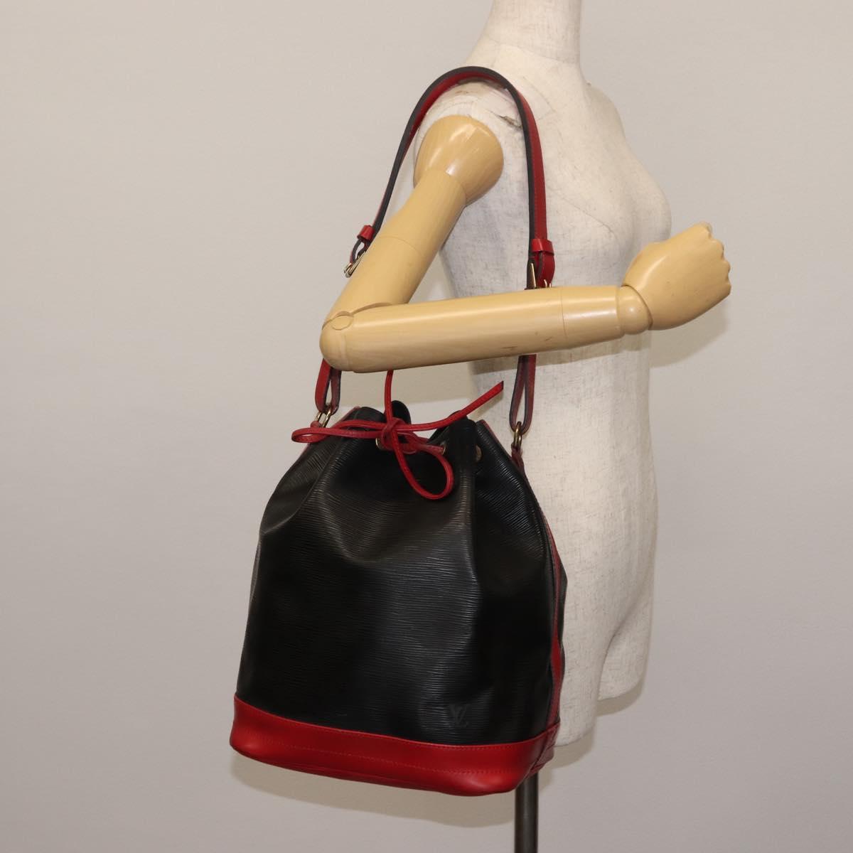 LOUIS VUITTON Epi Noe Shoulder Bag Bicolor Black Red M44017 LV Auth 145455A