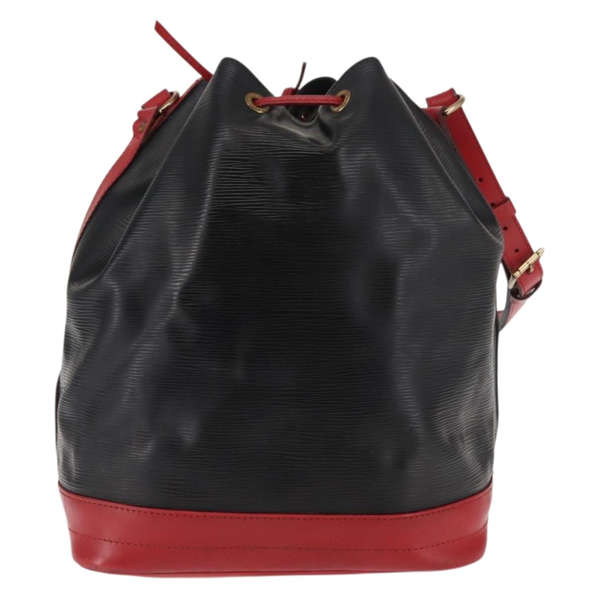 LOUIS VUITTON Epi Noe Shoulder Bag Bicolor Black Red M44017 LV Auth 145455