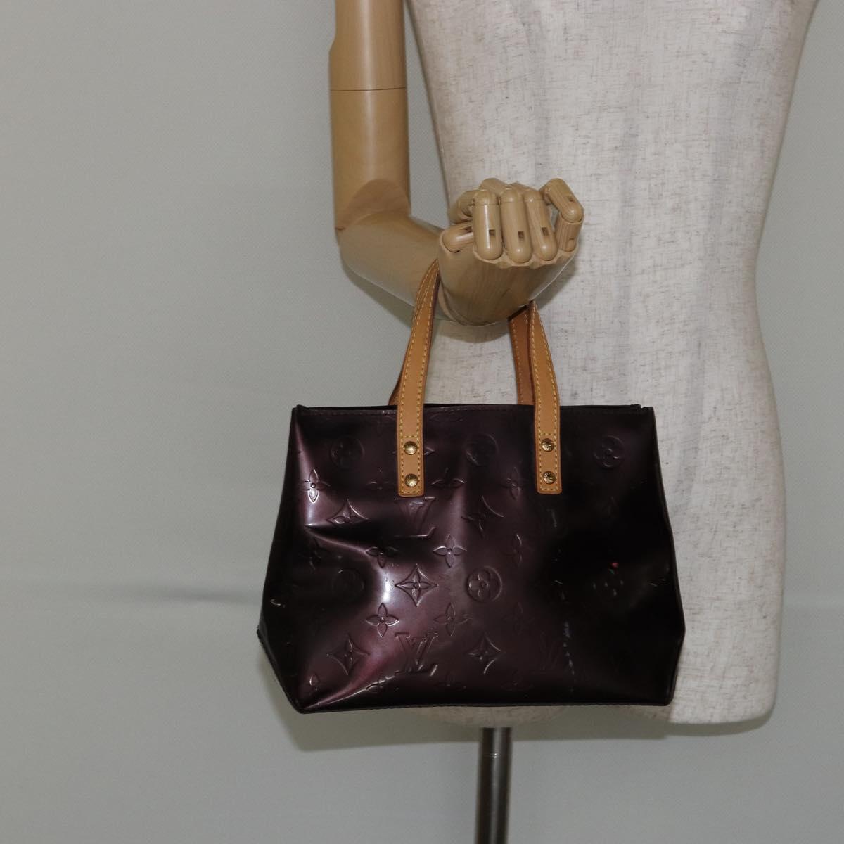 LOUIS VUITTON Monogram Vernis Reade PM Hand Bag Amarante M91993 LV Auth 145457