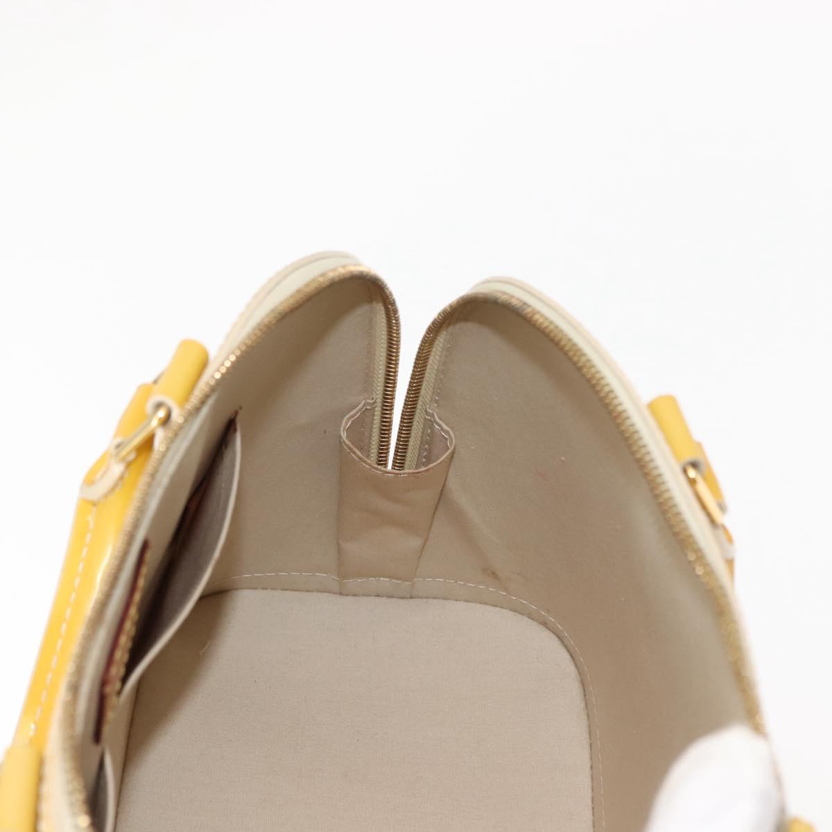 LOUIS VUITTON Monogram Vernis Alma PM Hand Bag Citrin M90101 LV Auth 145459