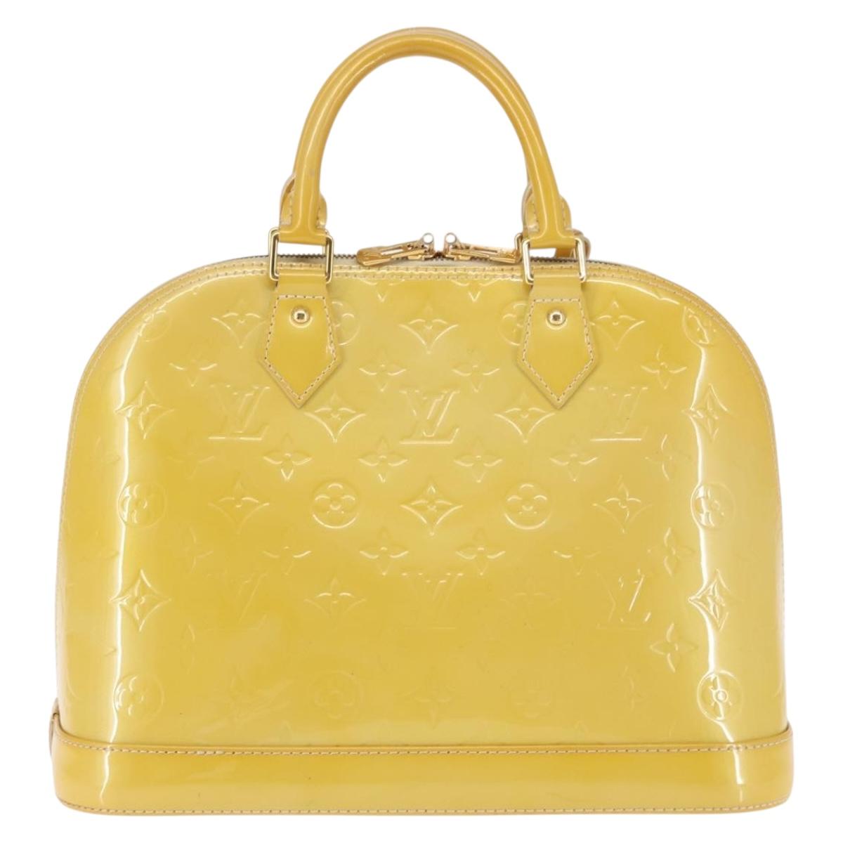 LOUIS VUITTON Monogram Vernis Alma PM Hand Bag Citrin M90101 LV Auth 145459