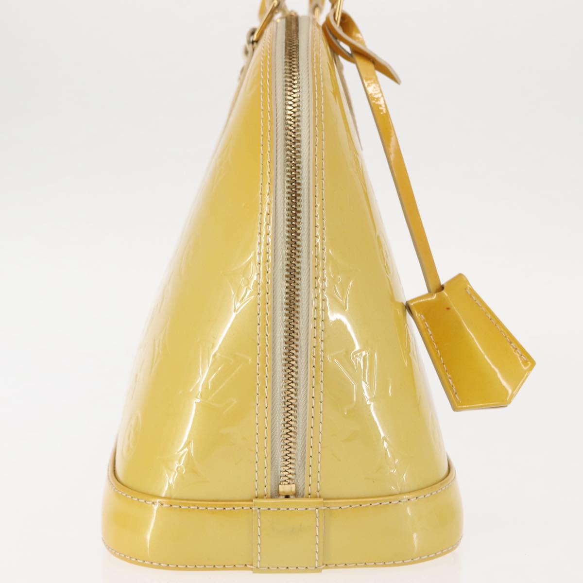 LOUIS VUITTON Monogram Vernis Alma PM Hand Bag Citrin M90101 LV Auth 145459