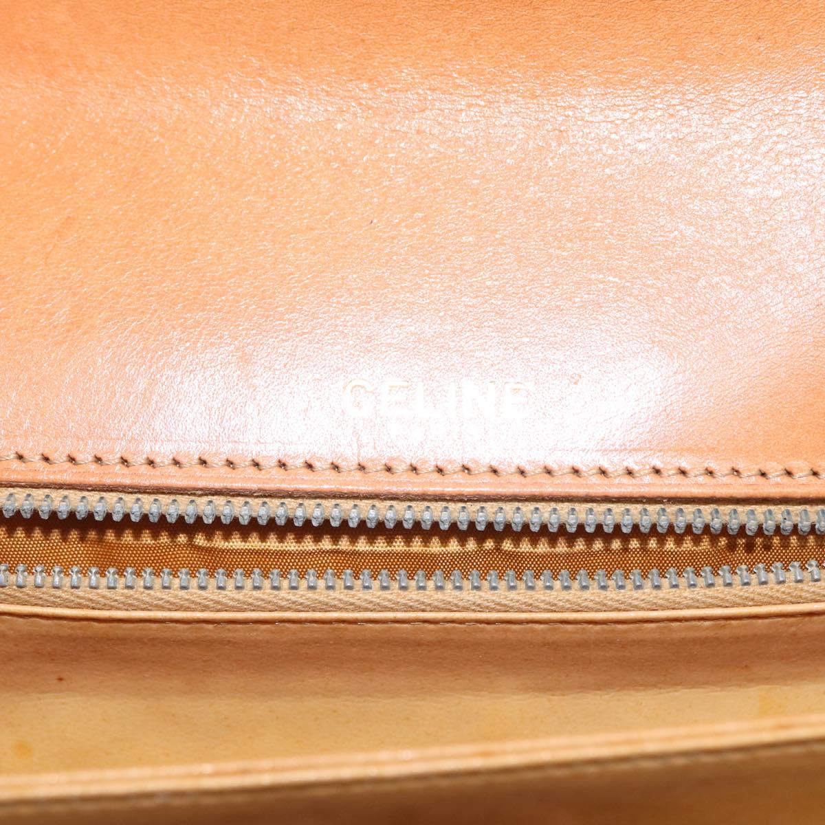 CELINE Macadam Canvas Horse Carriage Shoulder Bag PVC Brown Gold Auth 145468