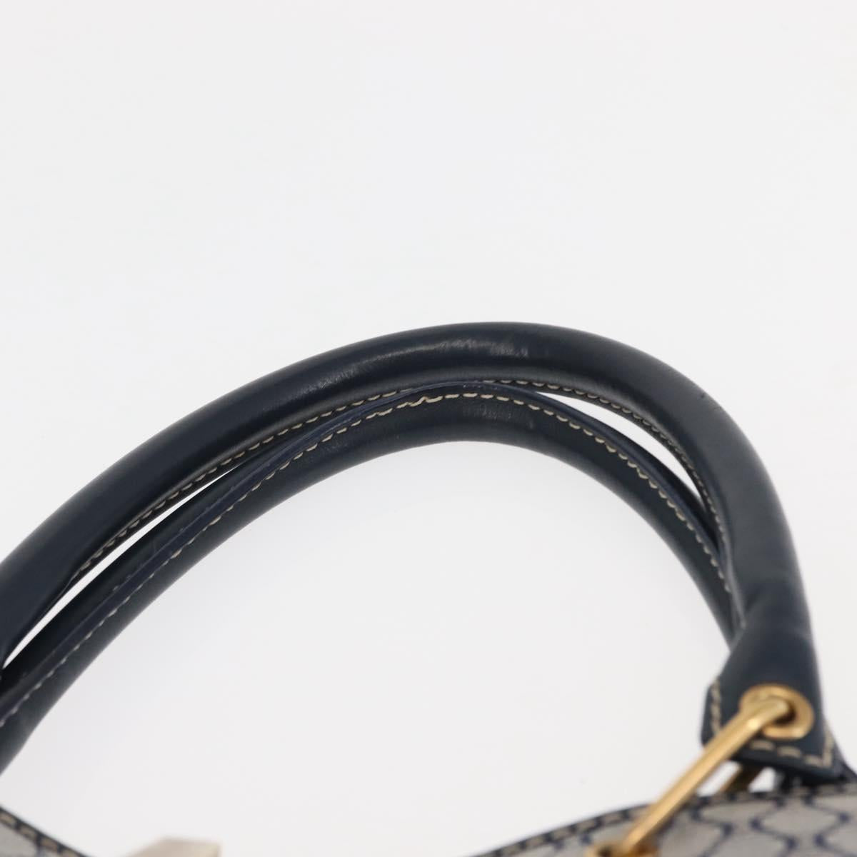 CELINE Macadam Canvas Hand Bag Blue Gold Auth 145470