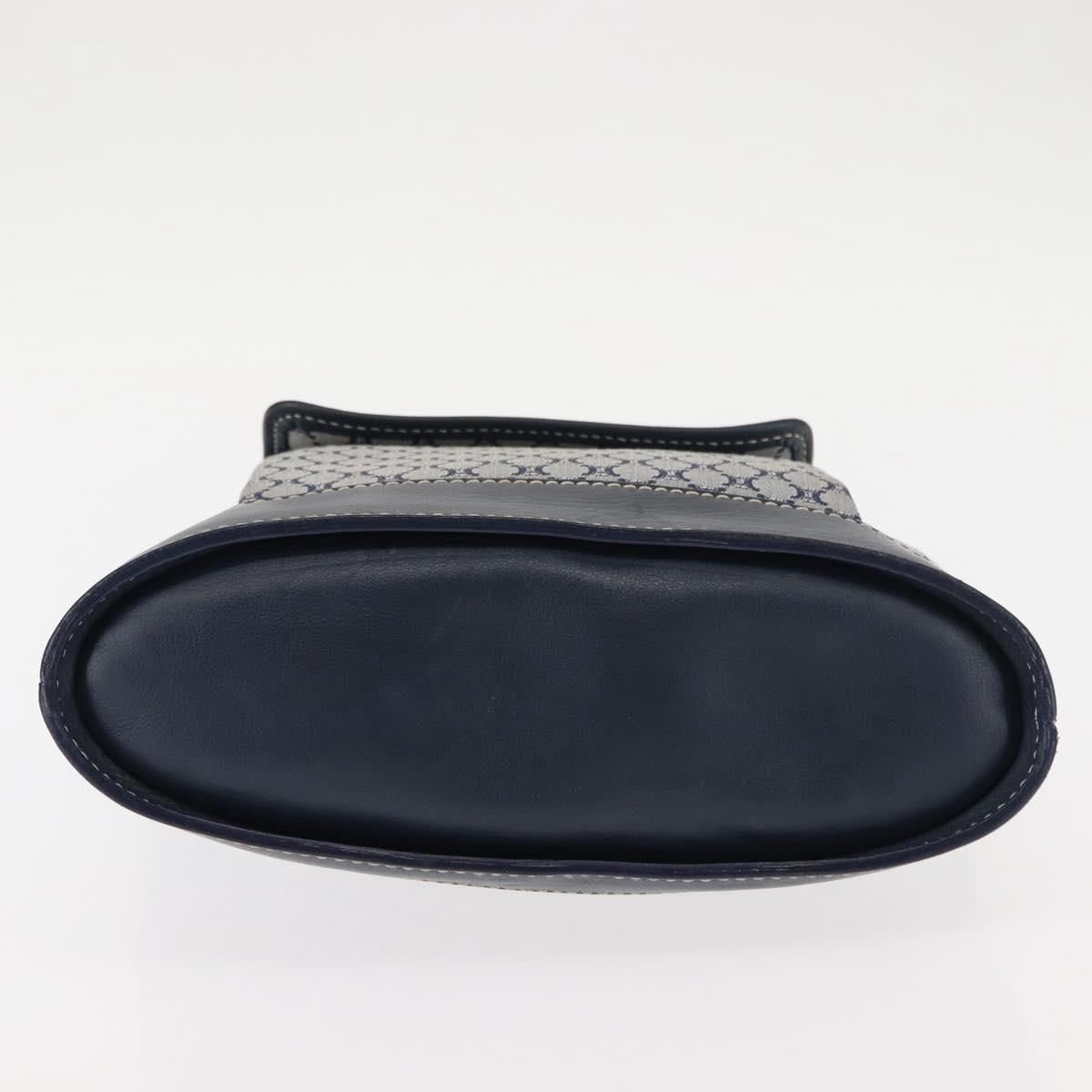 CELINE Macadam Canvas Hand Bag Blue Gold Auth 145470