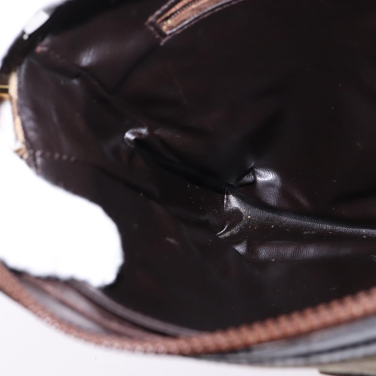 CELINE C Sulky Shoulder Bag Canvas Brown Gold Auth 145471